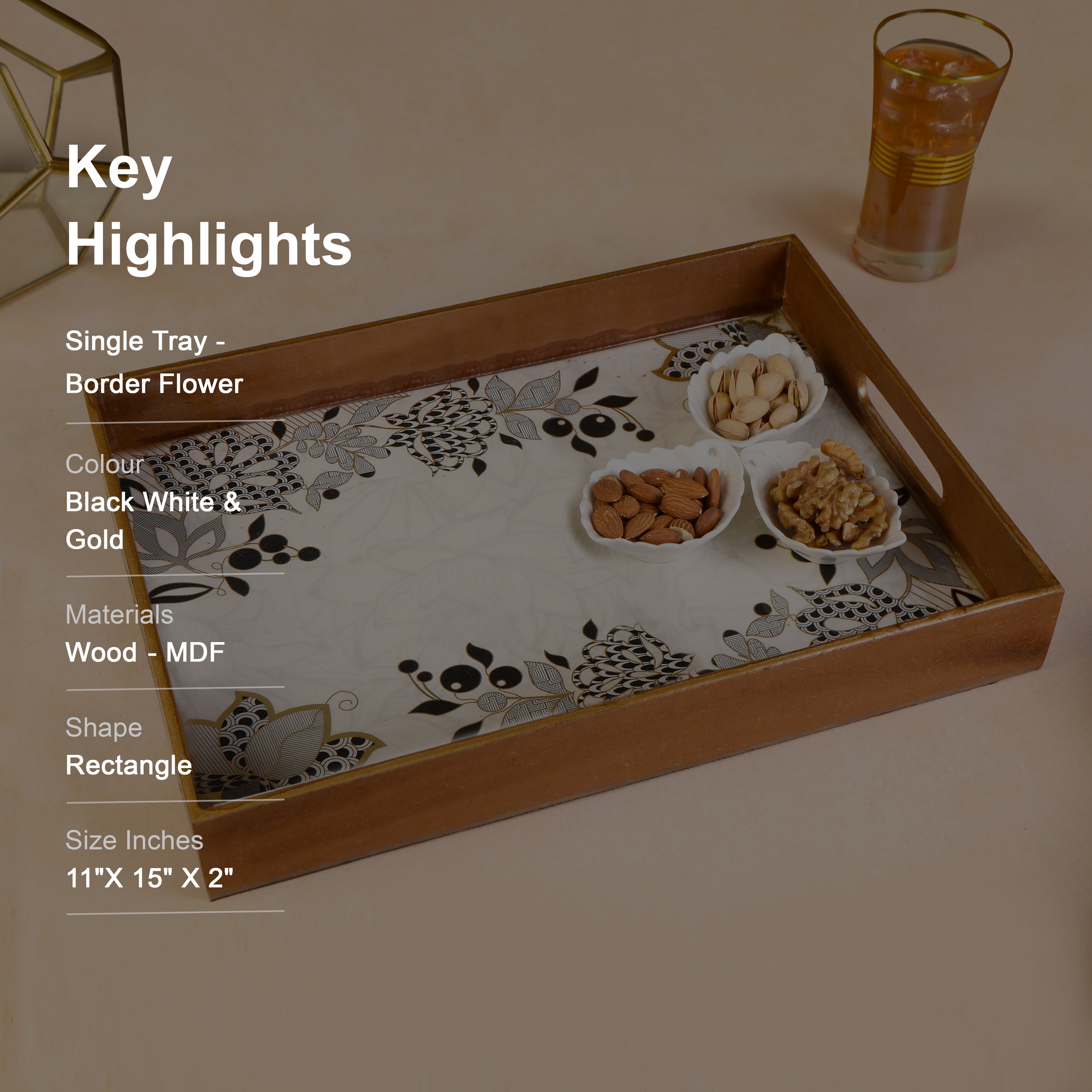 Single Tray - Border Flower