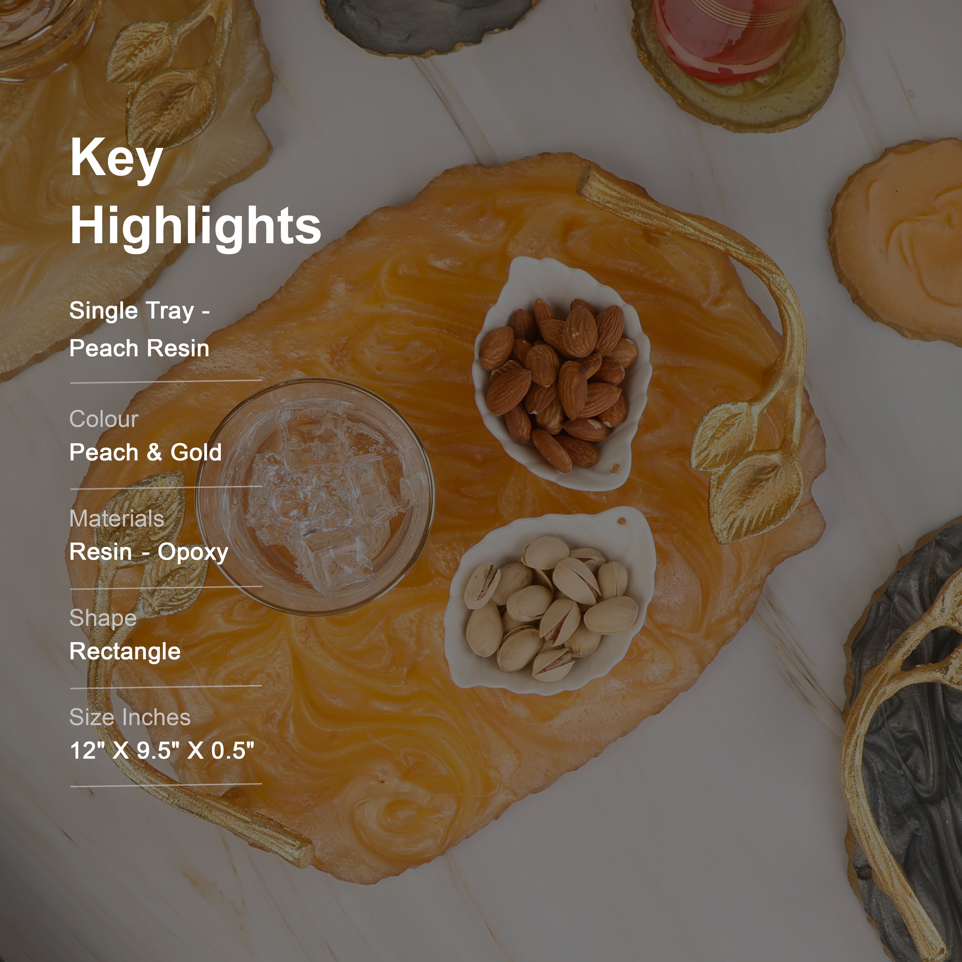 Single Tray - Peach Resin