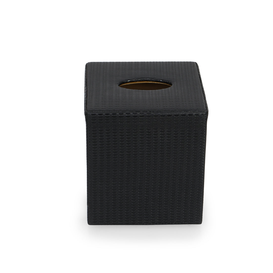Tissue Box - Black Leatherette