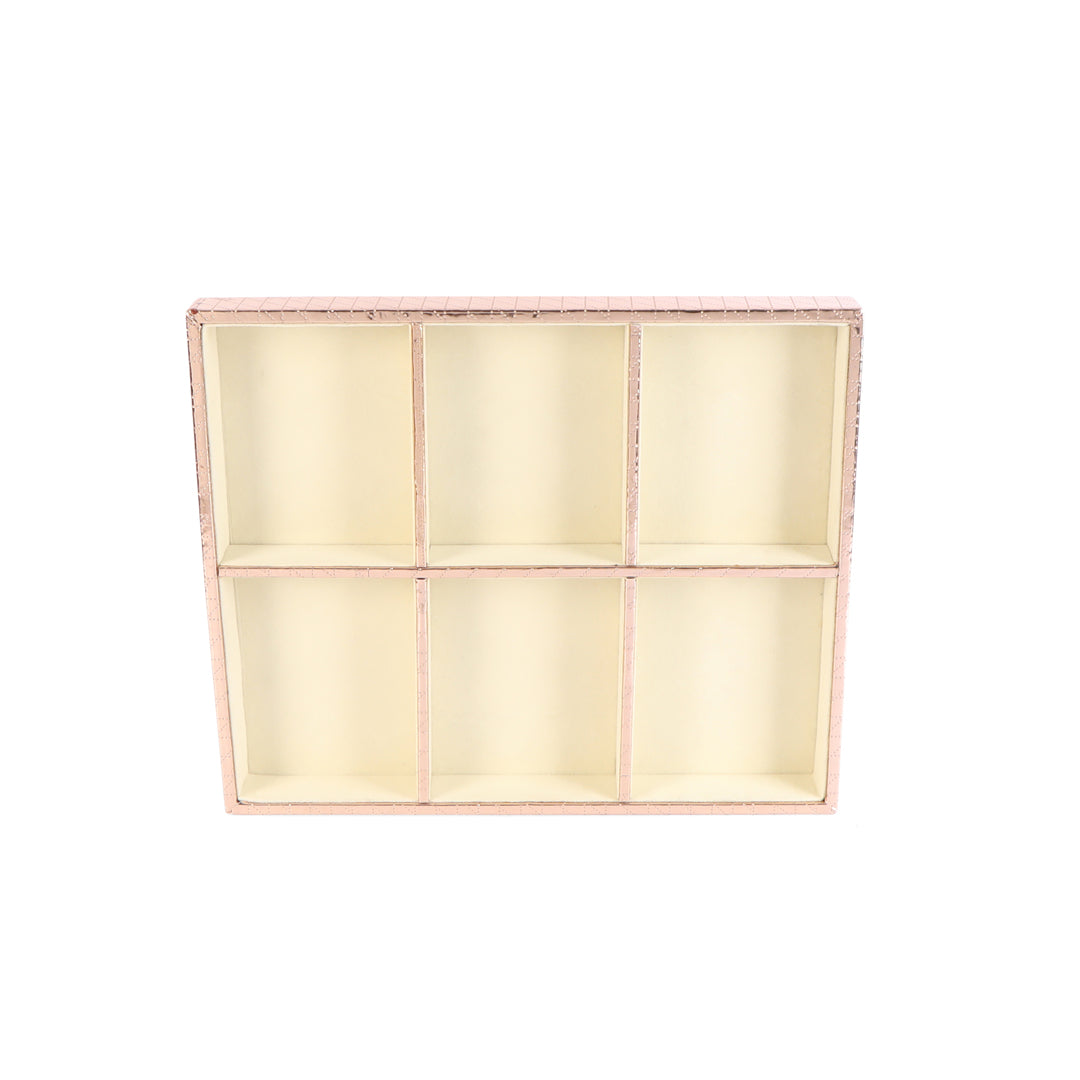 Leatherette Jewellery Tray 6 Partition - Copper