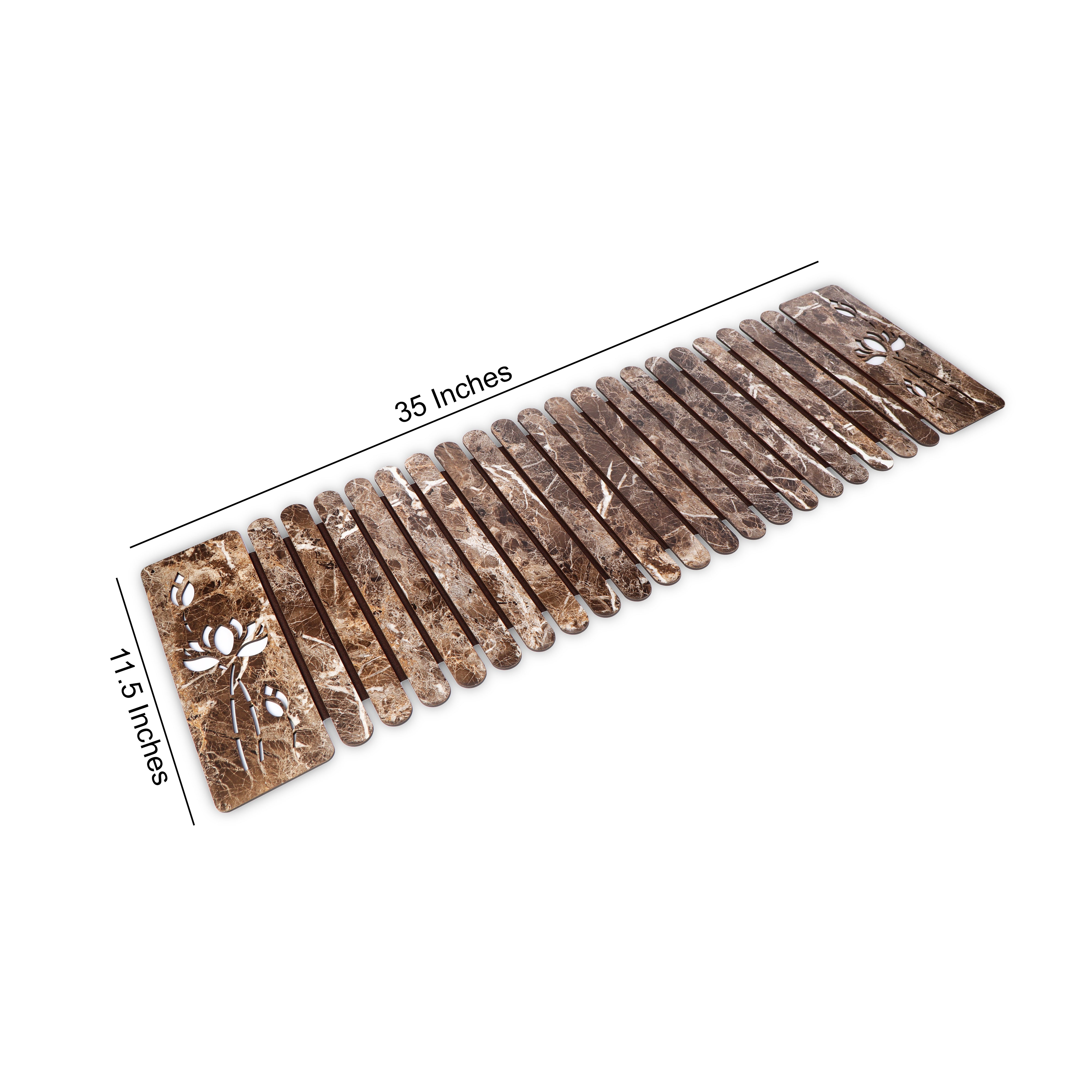 Foldable Table Runner - Brown Lotus Cut