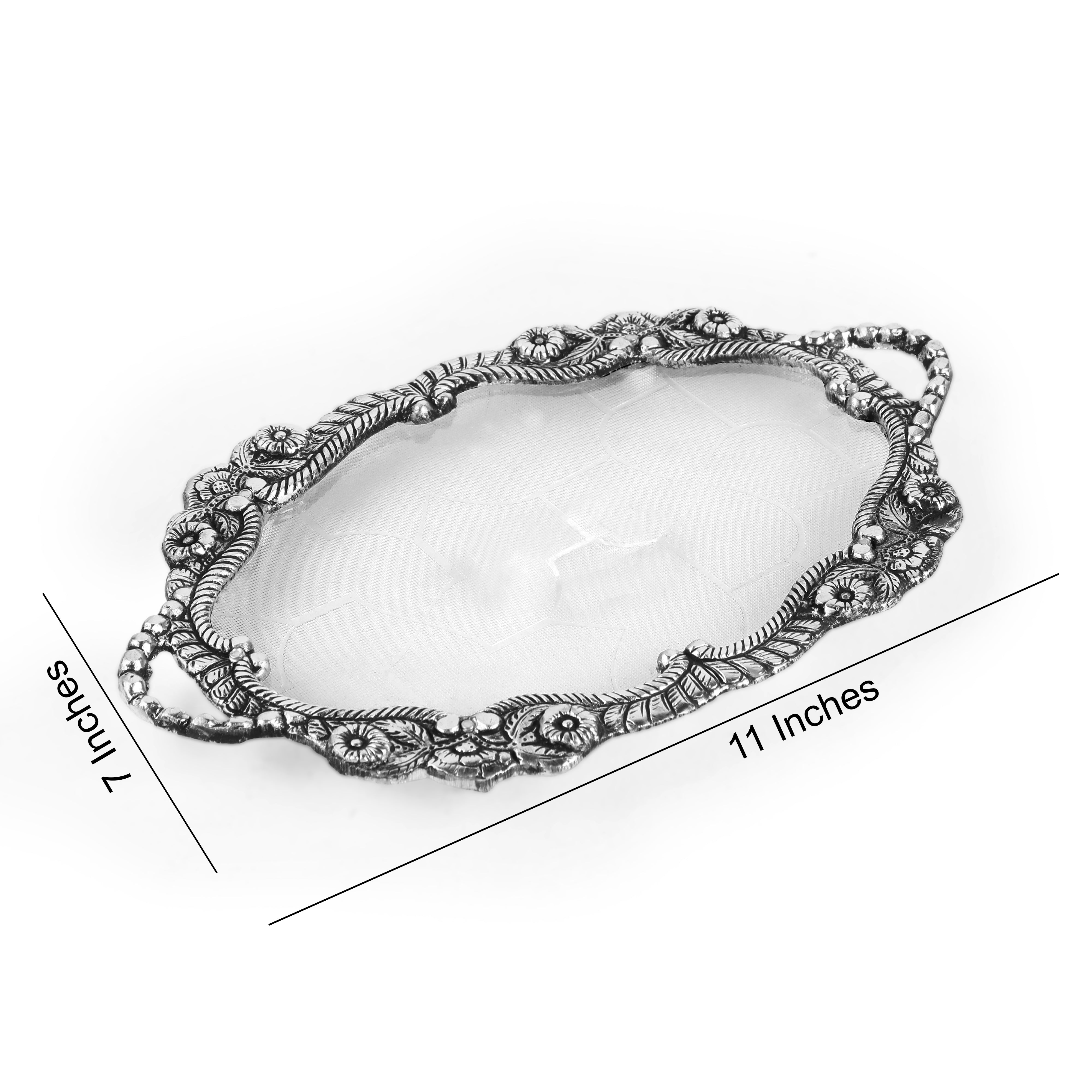 Oval German Silver Small Tray