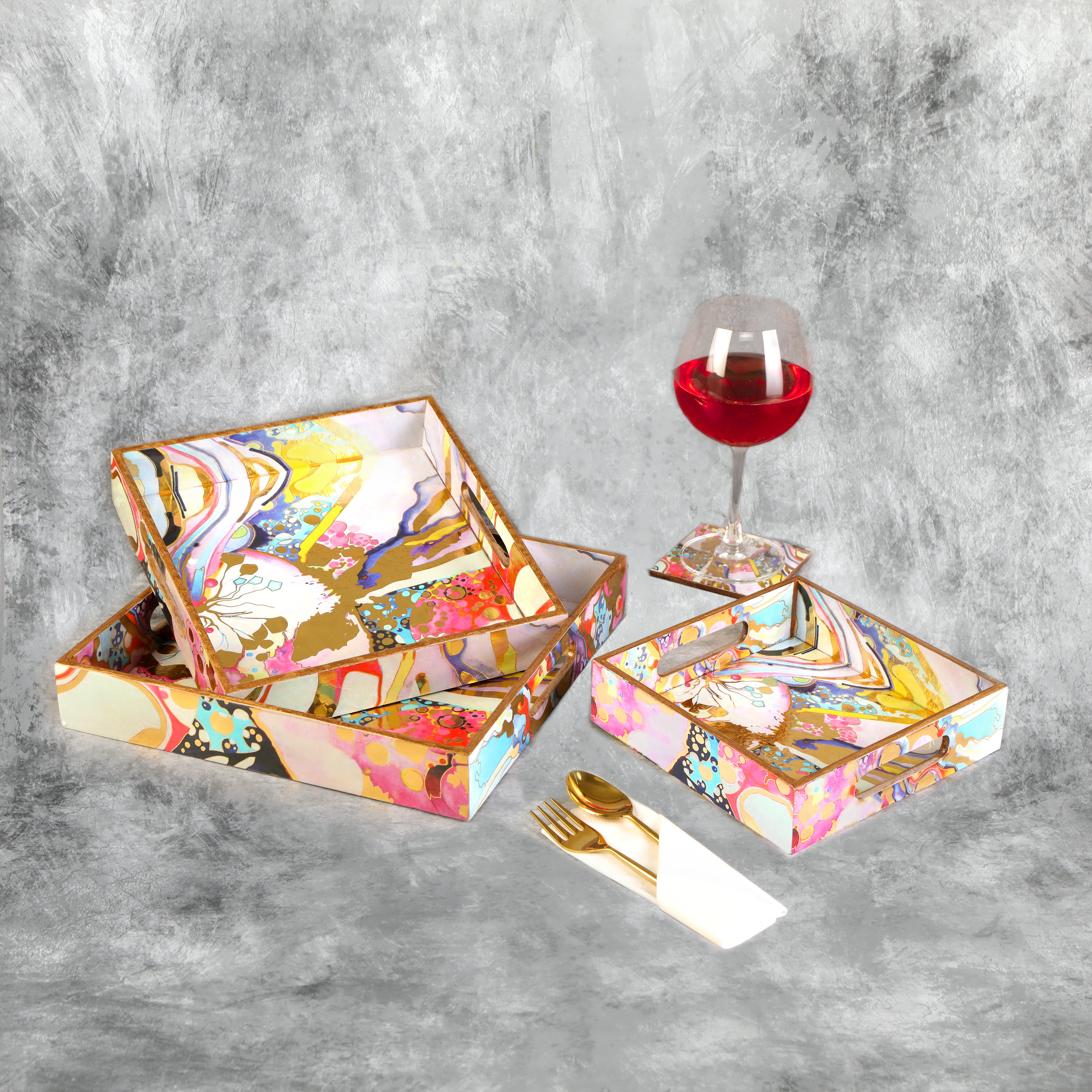 Square Tray Set of 3 - Splash