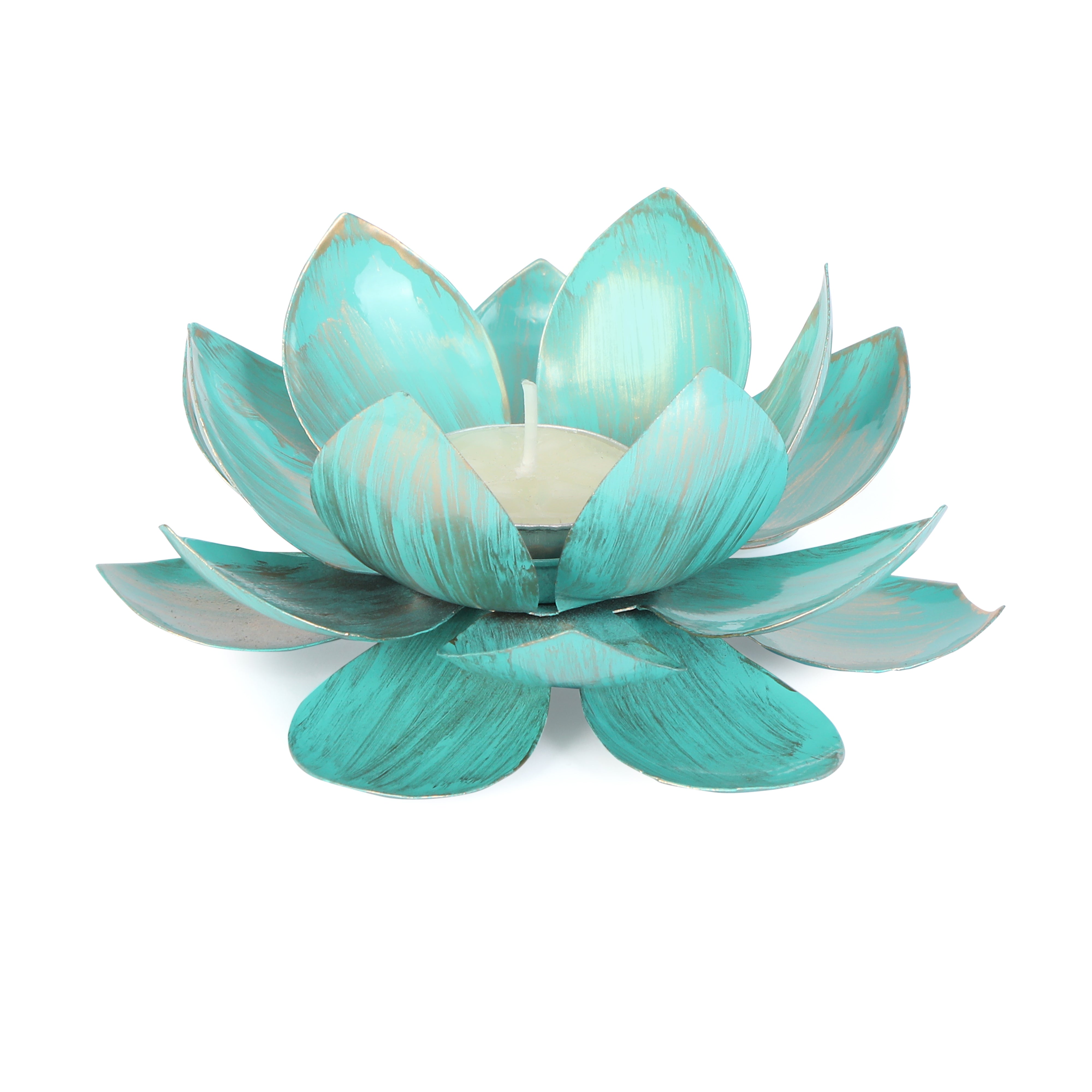 Tea Light Candle Stand Set of 2 - Blue Lotus Tea Light Candle Holder