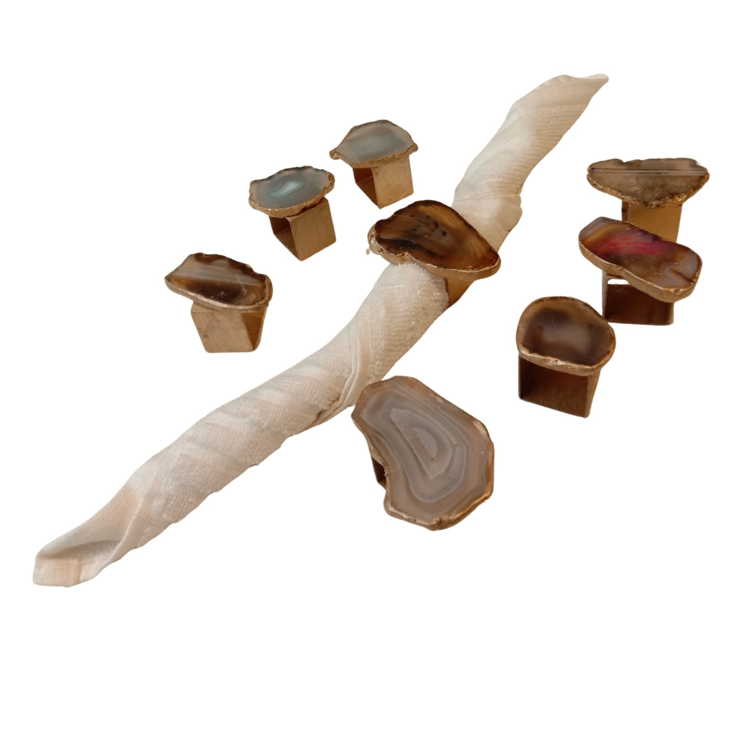 Napkin rings agate set of 8