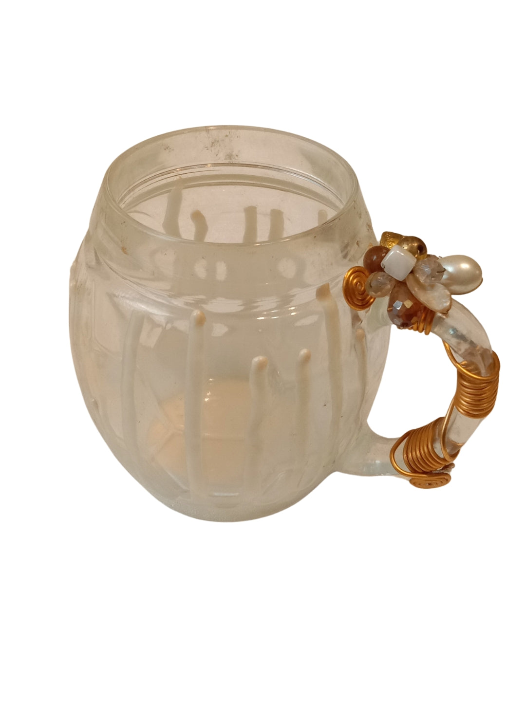 White Resin Football Filigree Cup Set of 2