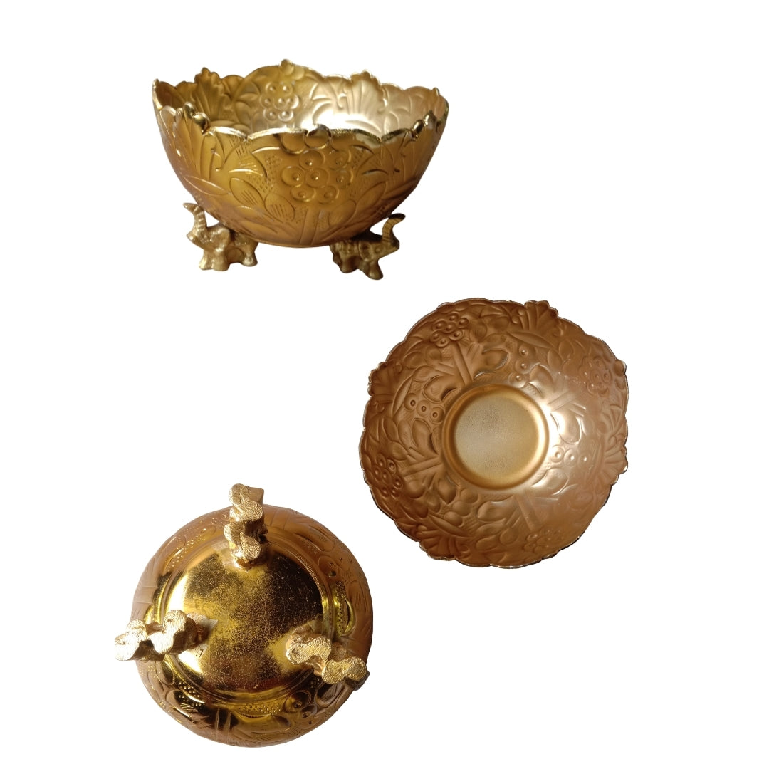 Decorative Elephant-Foot Golden urli / Bowl