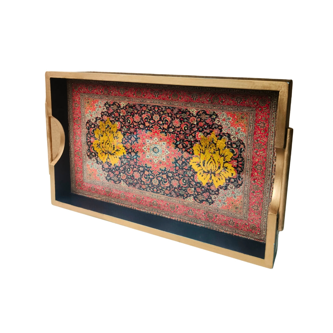 Medium Maroon Digital Wooden Tray
