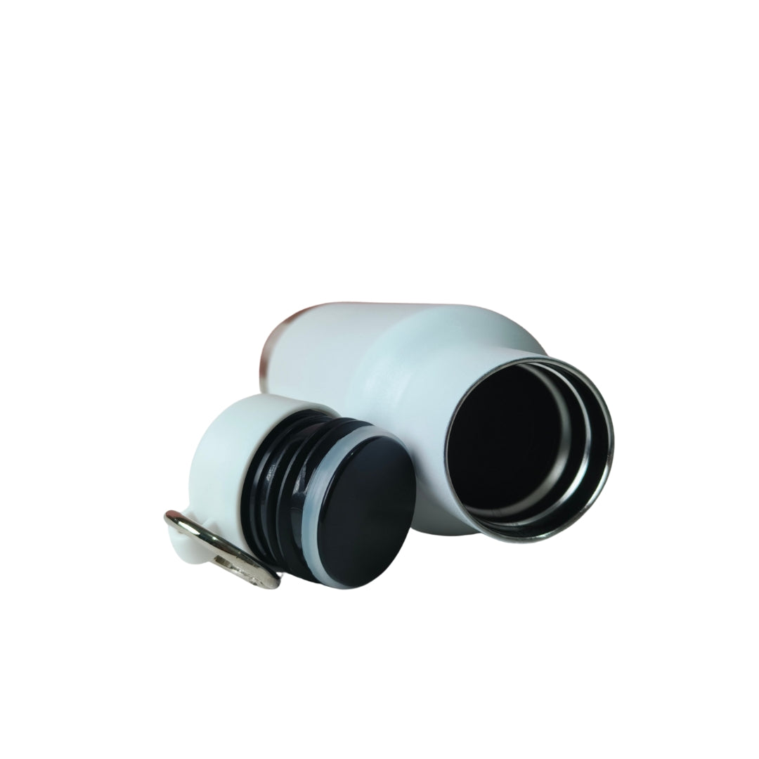 White Stainless Steel Bottle With Base And Ring Handle(750ml)