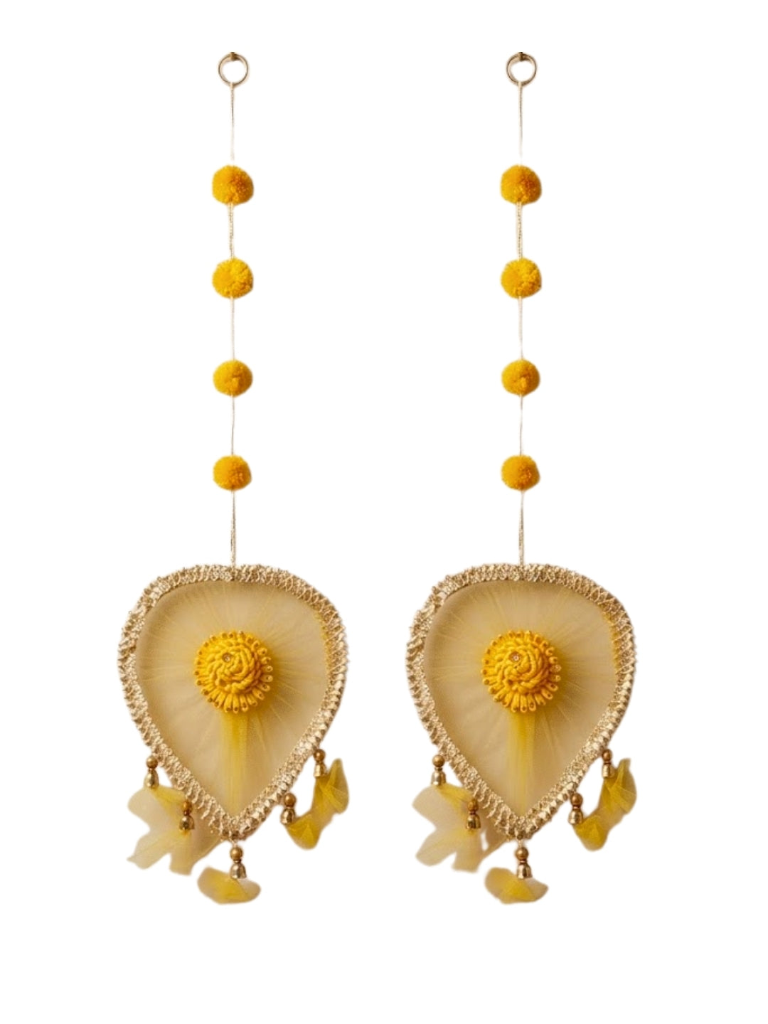 Yellow Floral Heart-Shaped Festive Hangings