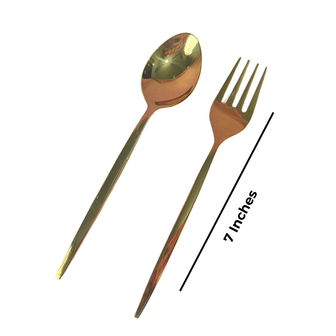 Cutlery Set of 12 - Gold Plated Slim