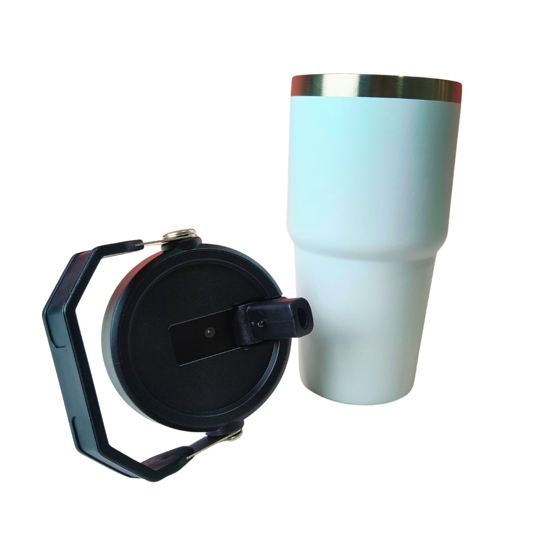 White Stainless Steel Insulated Sipper With Handle