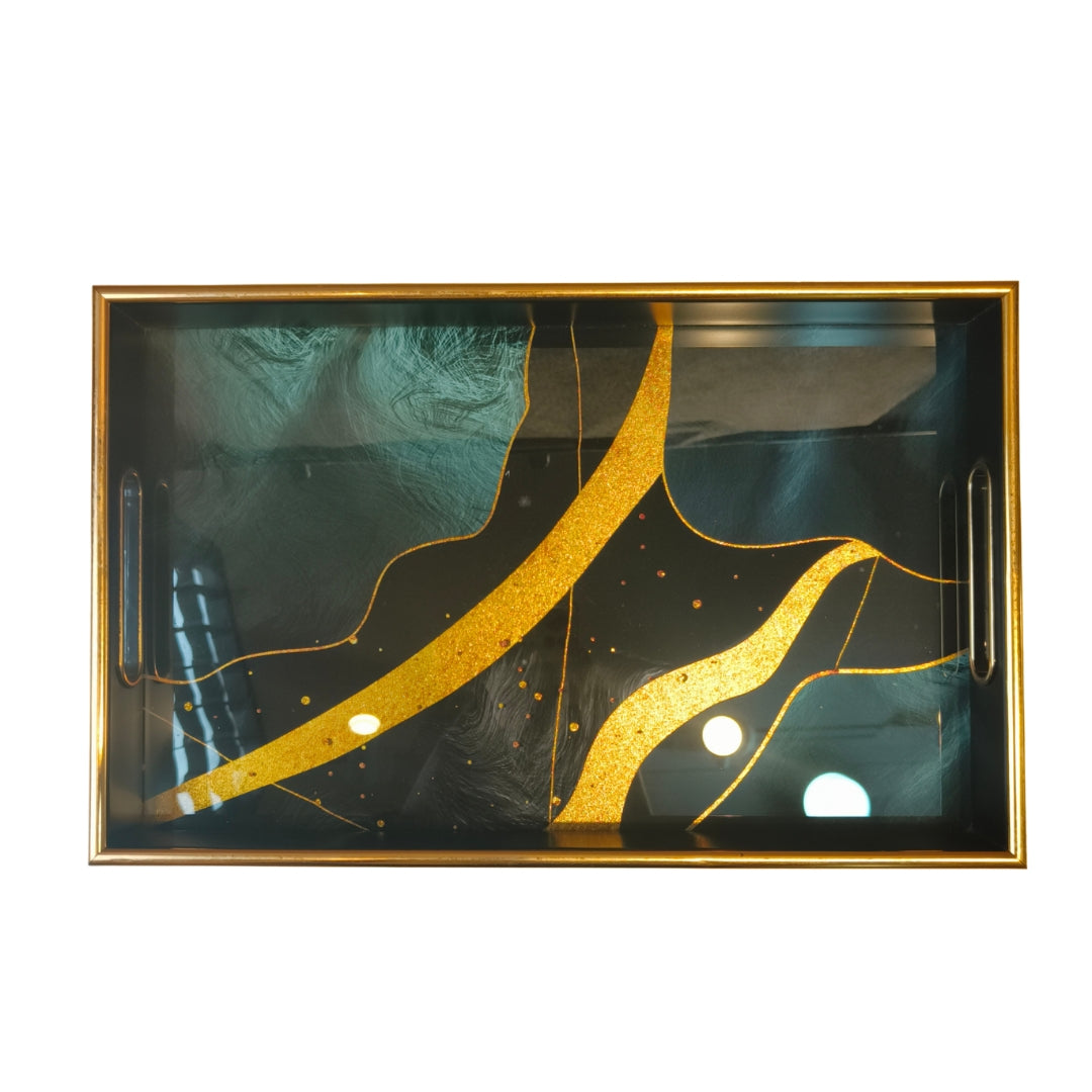 Rectangle glass Tray - Wave design