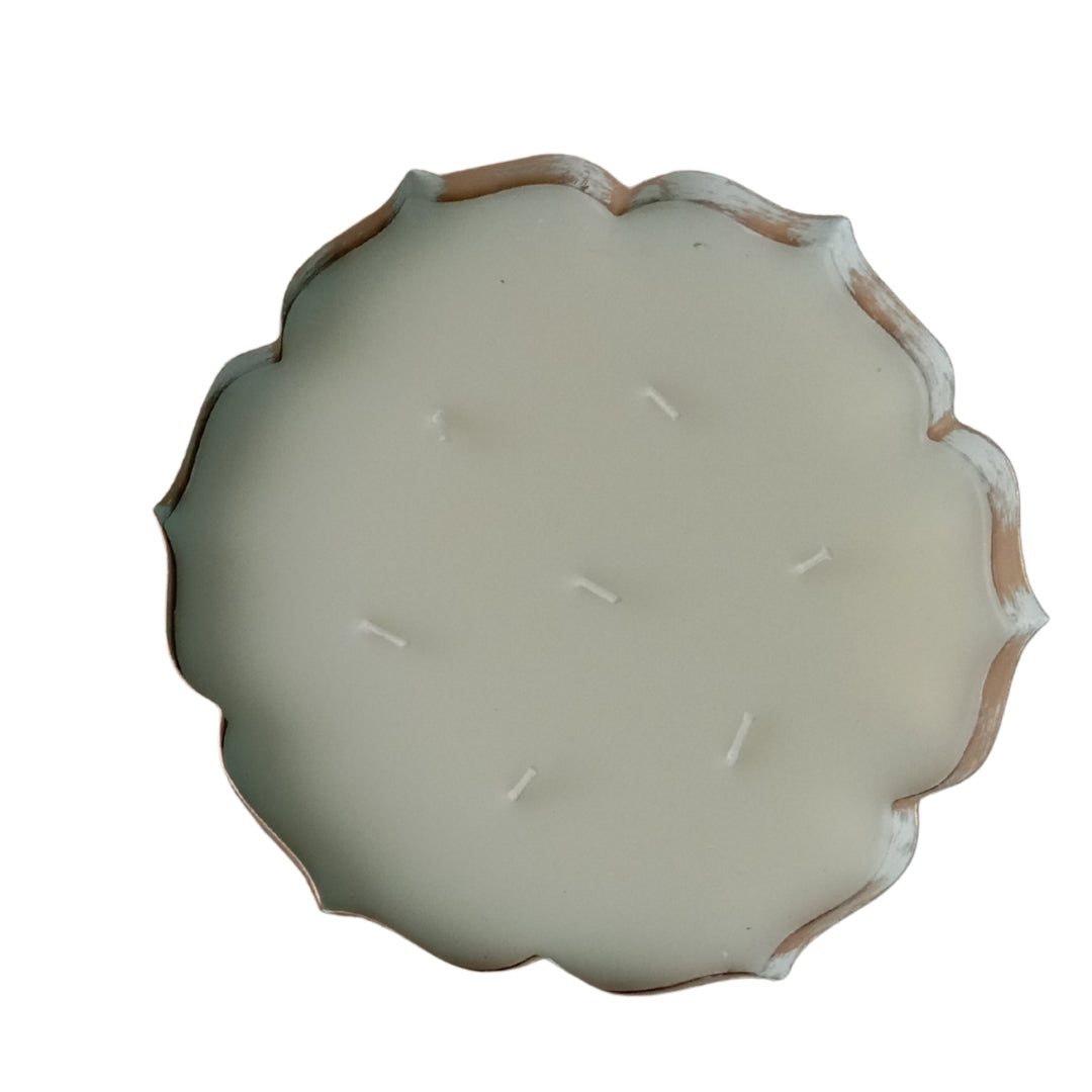 Scalloped Copper & Silver Finish URLI WITH WAX - 8"