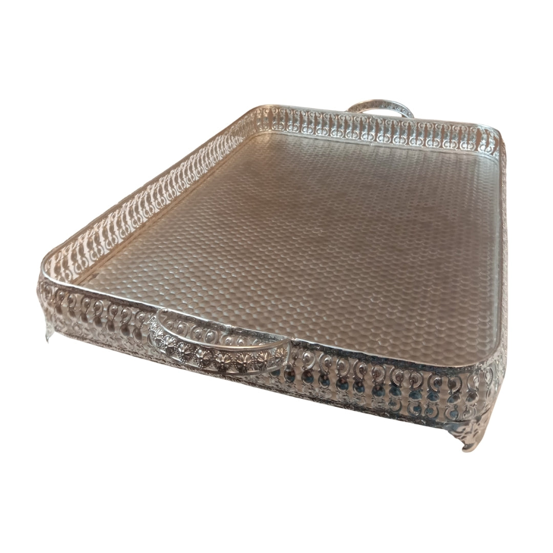 Rectangle metal German silver tray