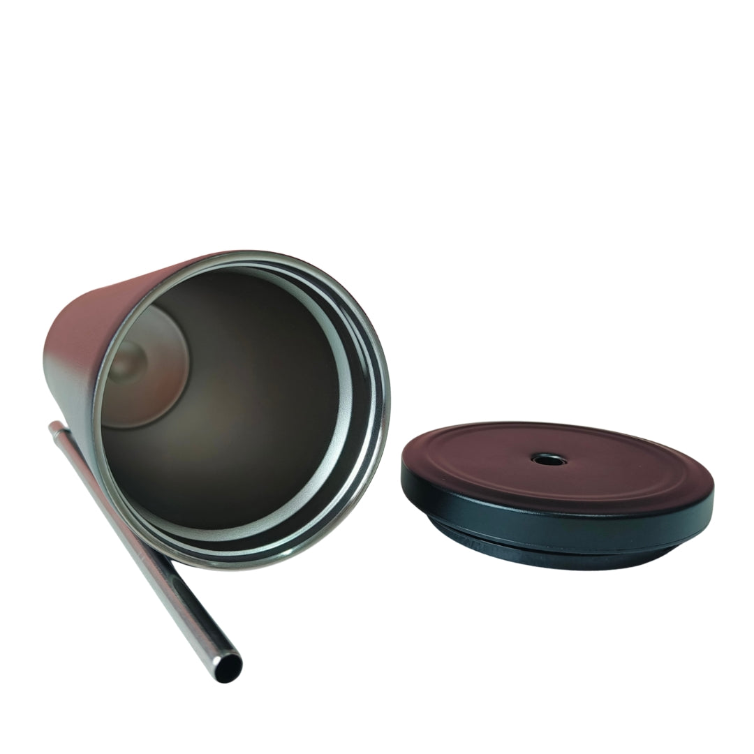 Black Stainless Steel Sipper WIth S.S Starw