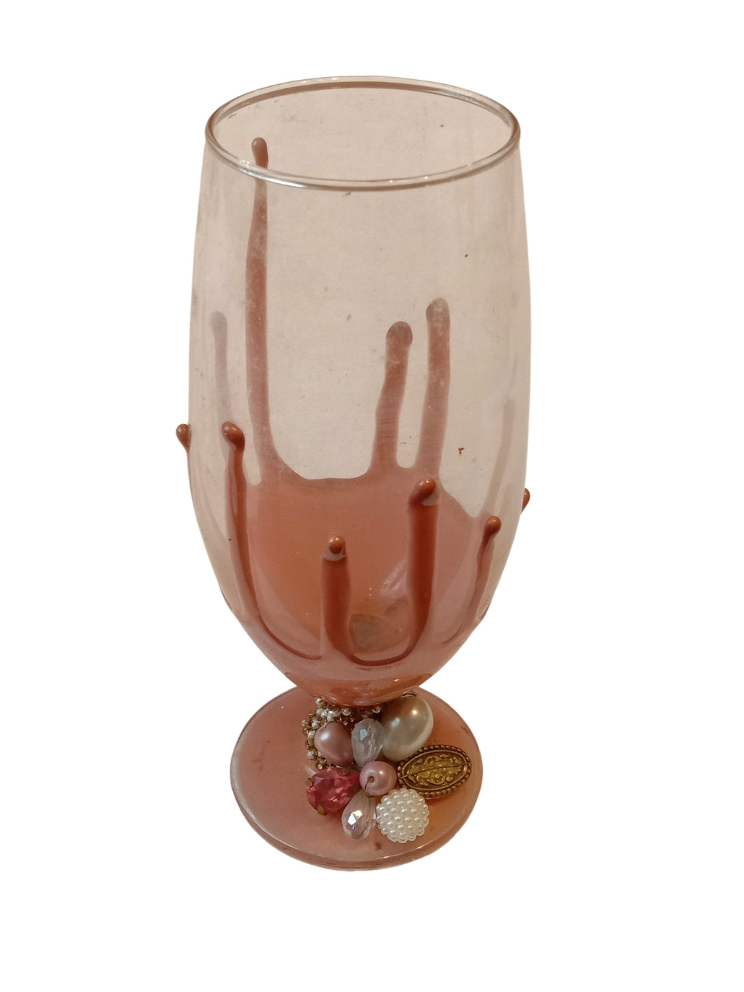 Peach Resin Mocktail Filigree Glass Set of 4