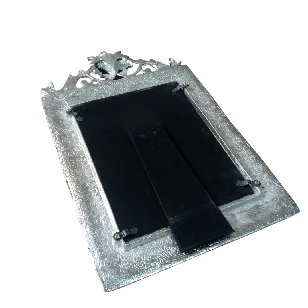 Silver Plated Ornate Photo Frame in Red Velvet Box for Festive Gifting