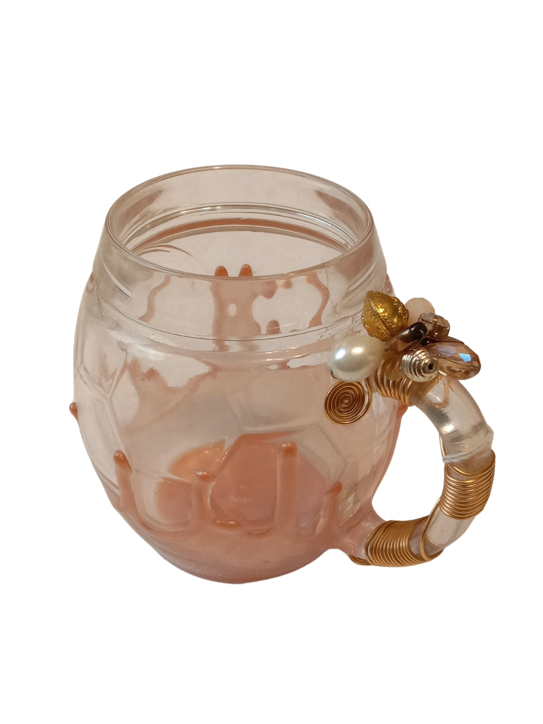 Peach Resin Football Filigree Cup Set of 2