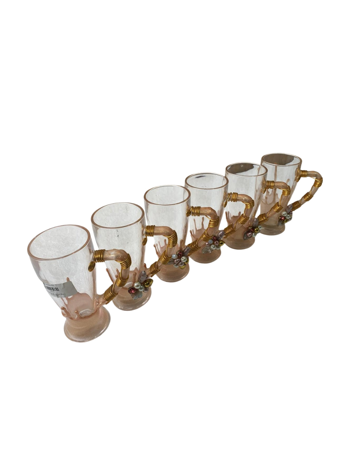 Gold Resin Mocktail Filigree Cup Set of 6