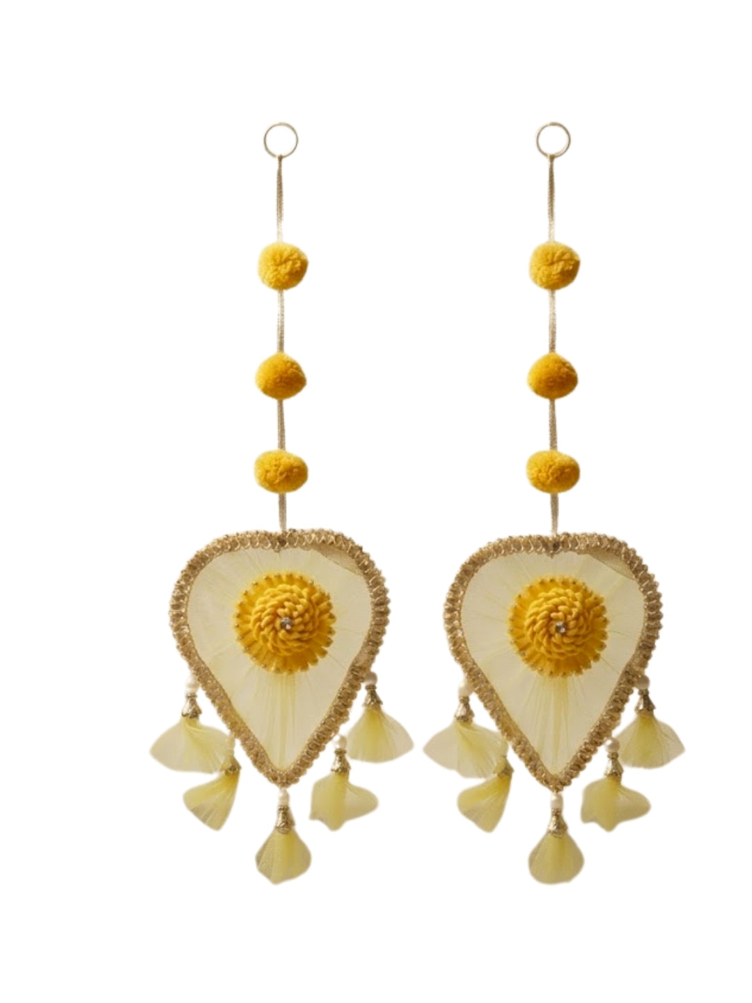 Small Yellow Floral Heart-Shaped Festive Hangings