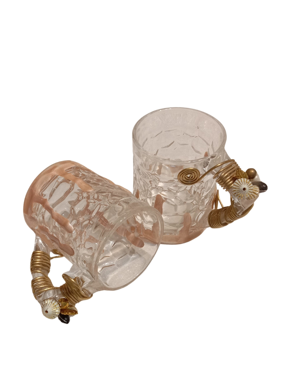 Checkered Tall Filigree Cup Set of 6