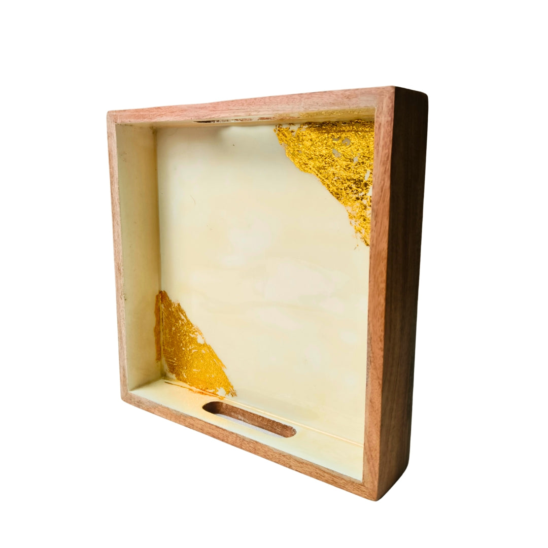 Gold Foil Square Design Tray