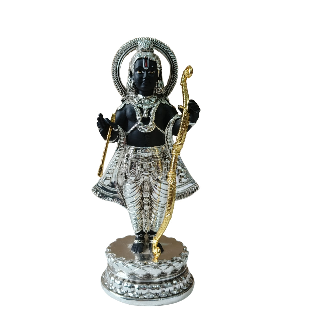 The Home Co- 999 Pure Silver & 24K Gold Plated Divine Lord Ram(Kodanda Rama) Idol