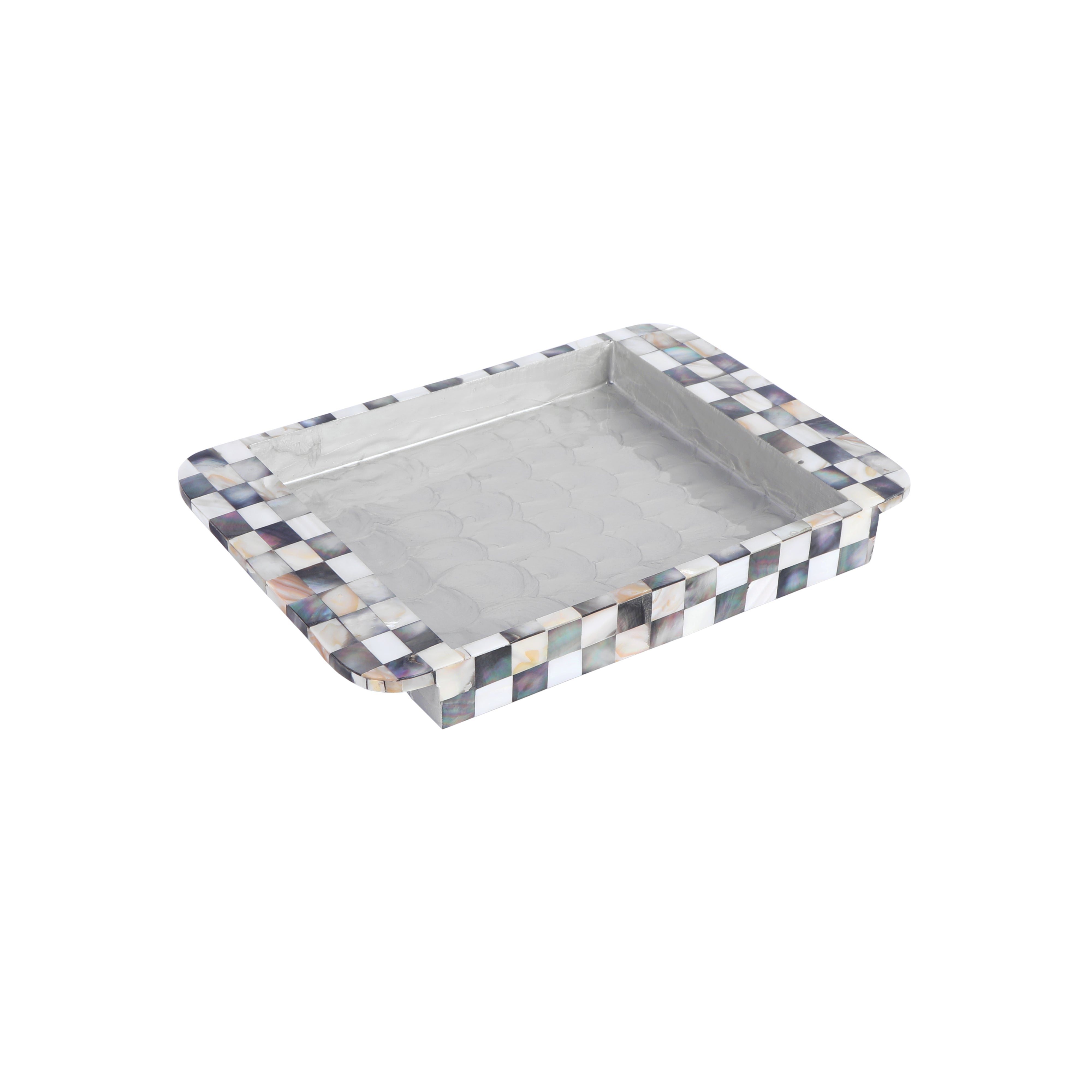 Tray Set Of 3 - Black Mother Of Pearl