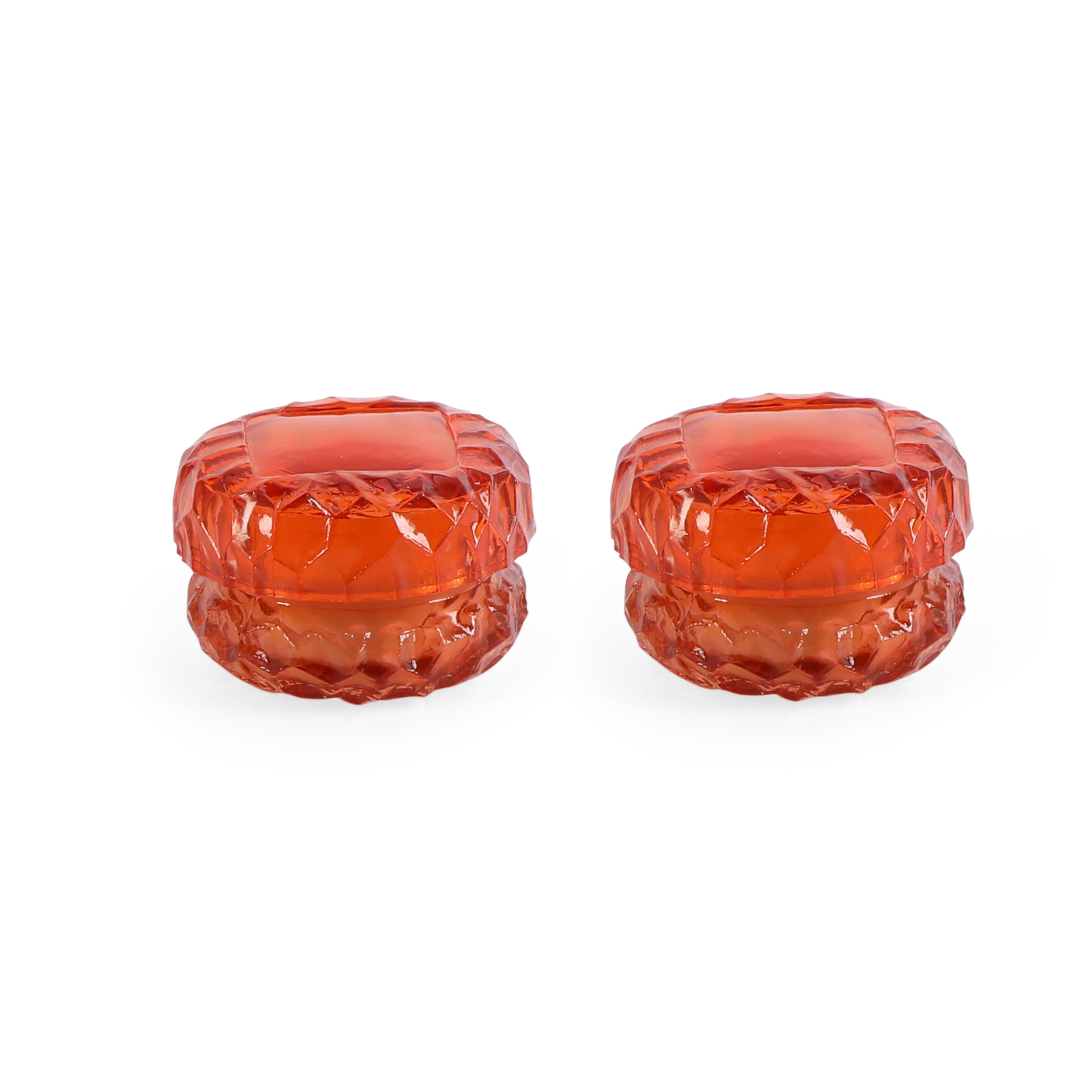 Glass Jar Candle Set of 2 - Orange