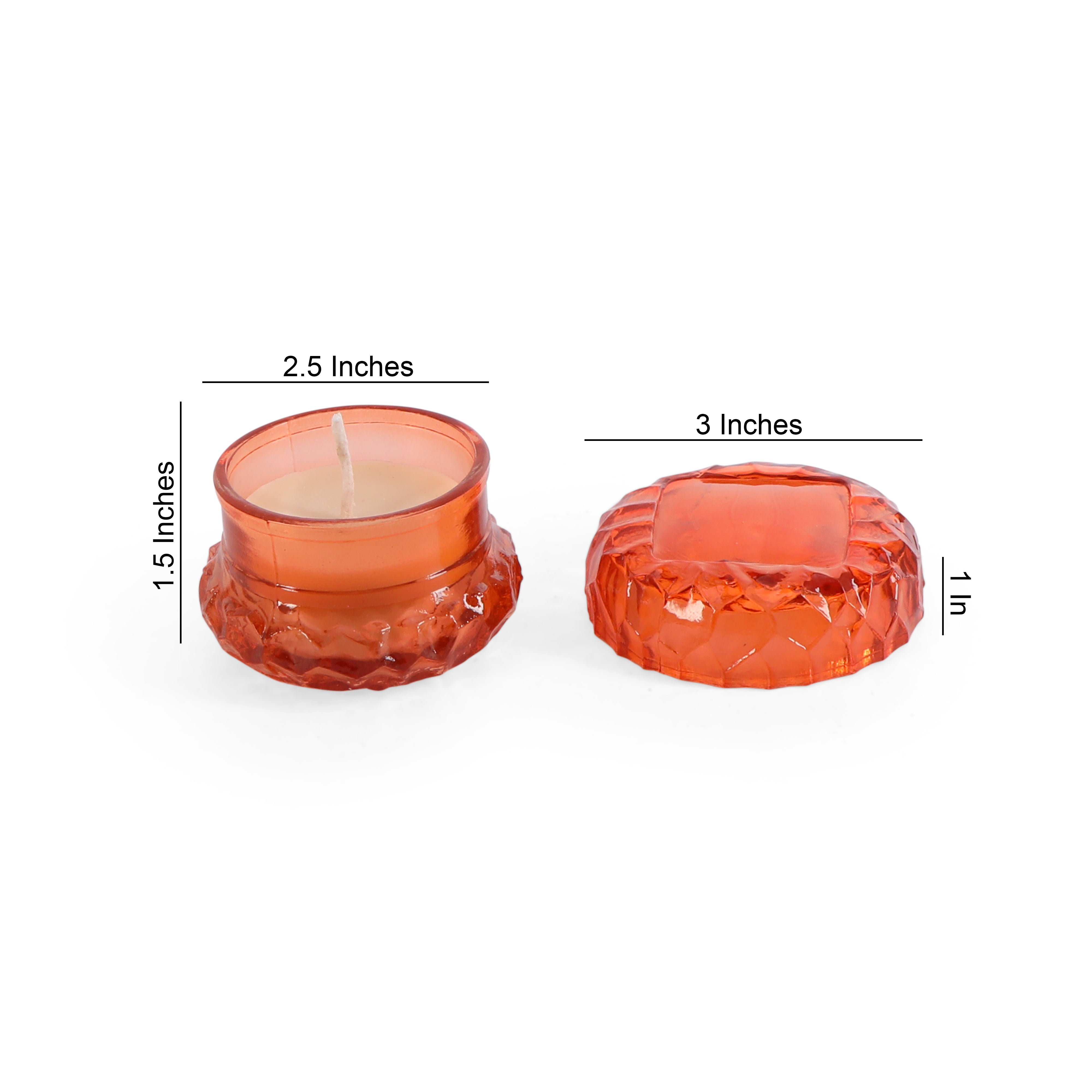 Glass Jar Candle Set of 2 - Orange