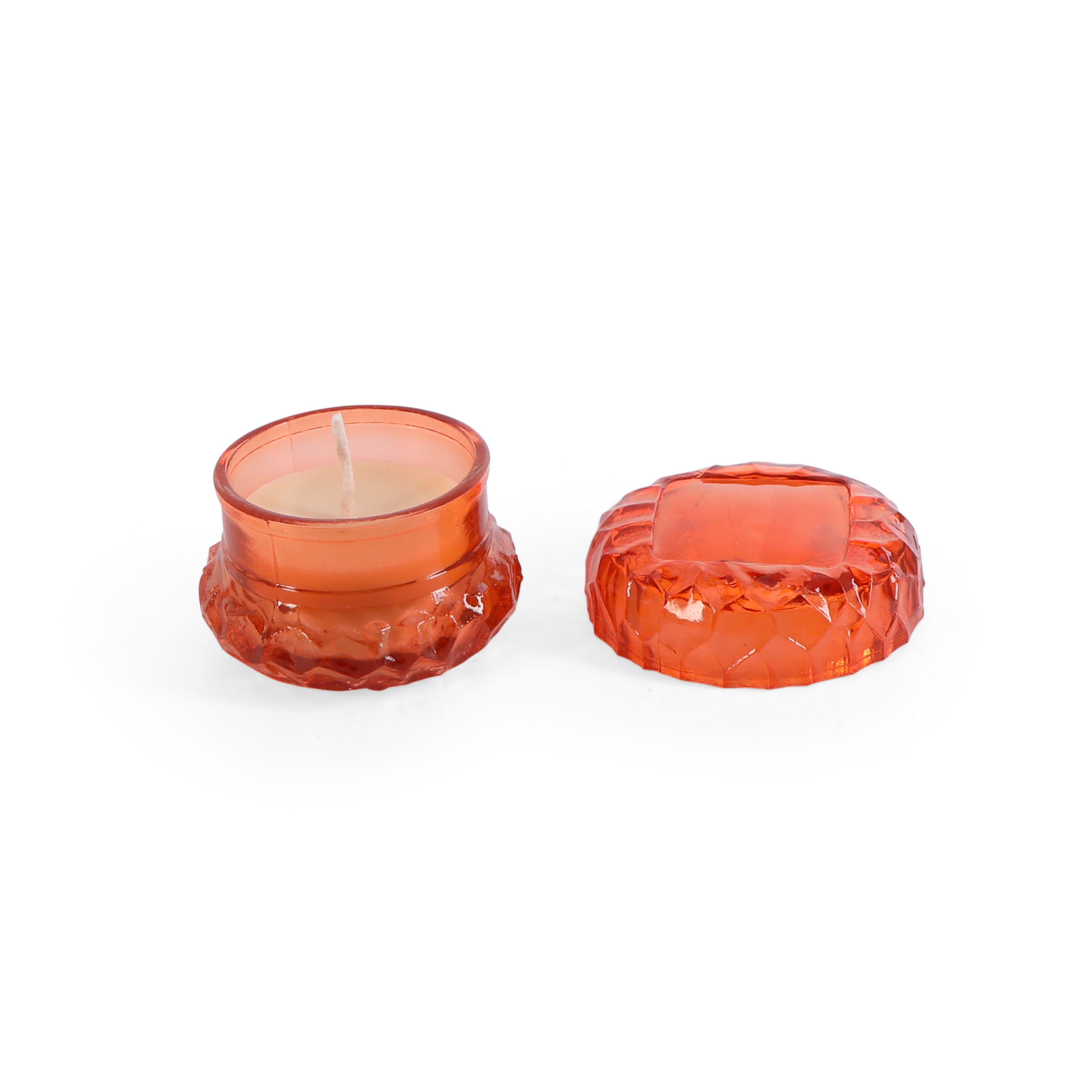 Glass Jar Candle Set of 2 - Orange