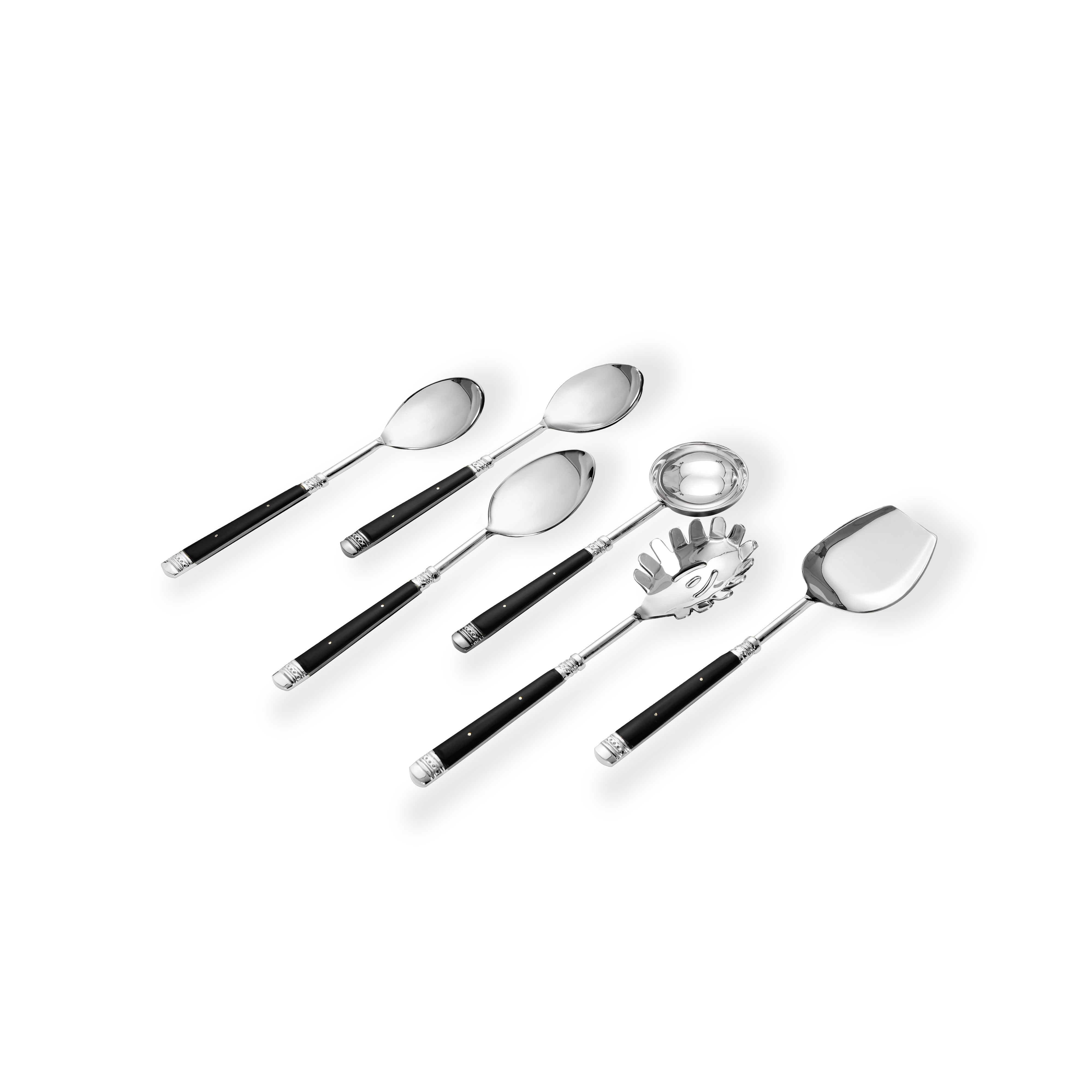 Serving Set of 6 - Black Flat Resin