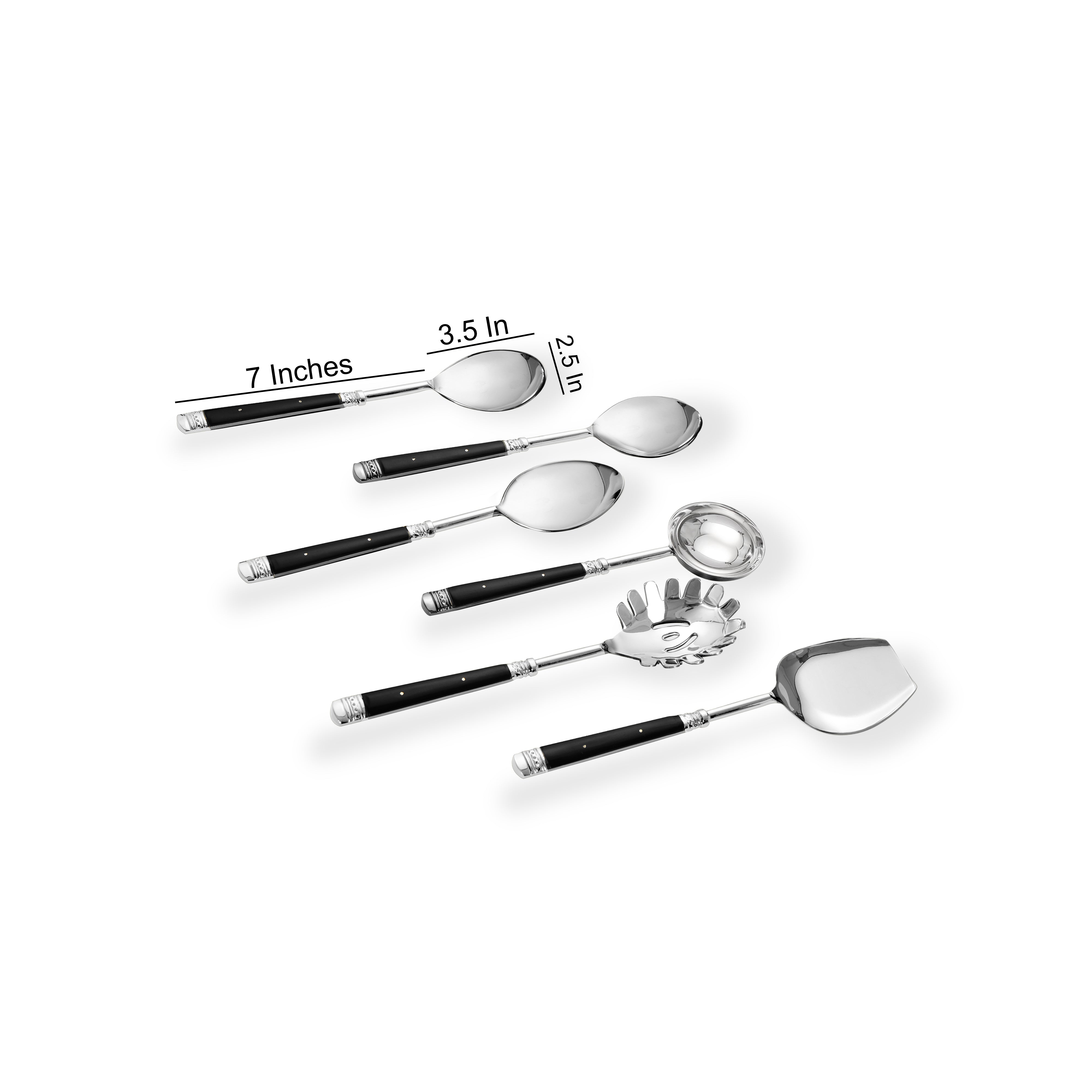Serving Set of 6 - Black Flat Resin