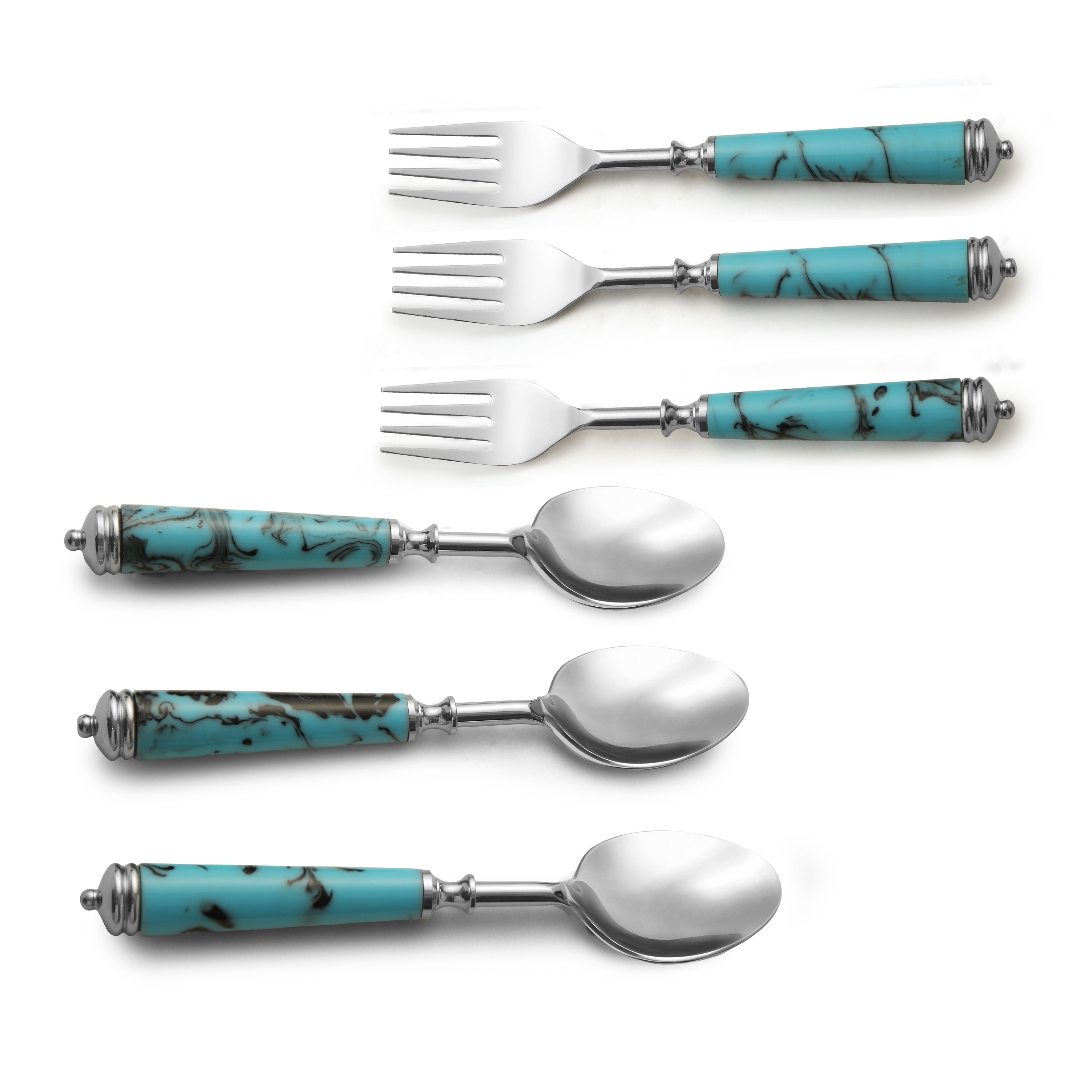 Cutlery Set of 12 - Blue Resin