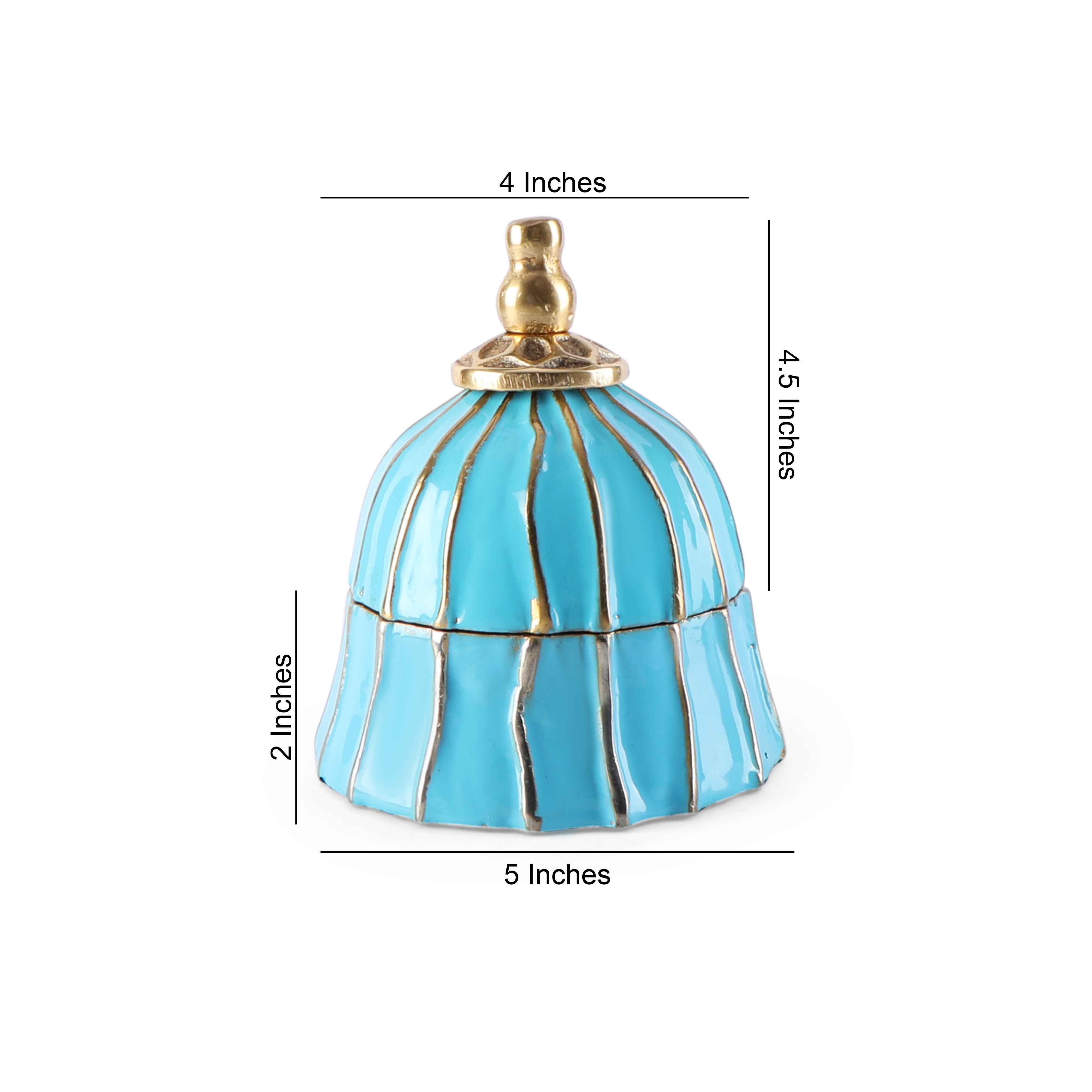 Small - Santorini Bell Shape Blue Metal Jar