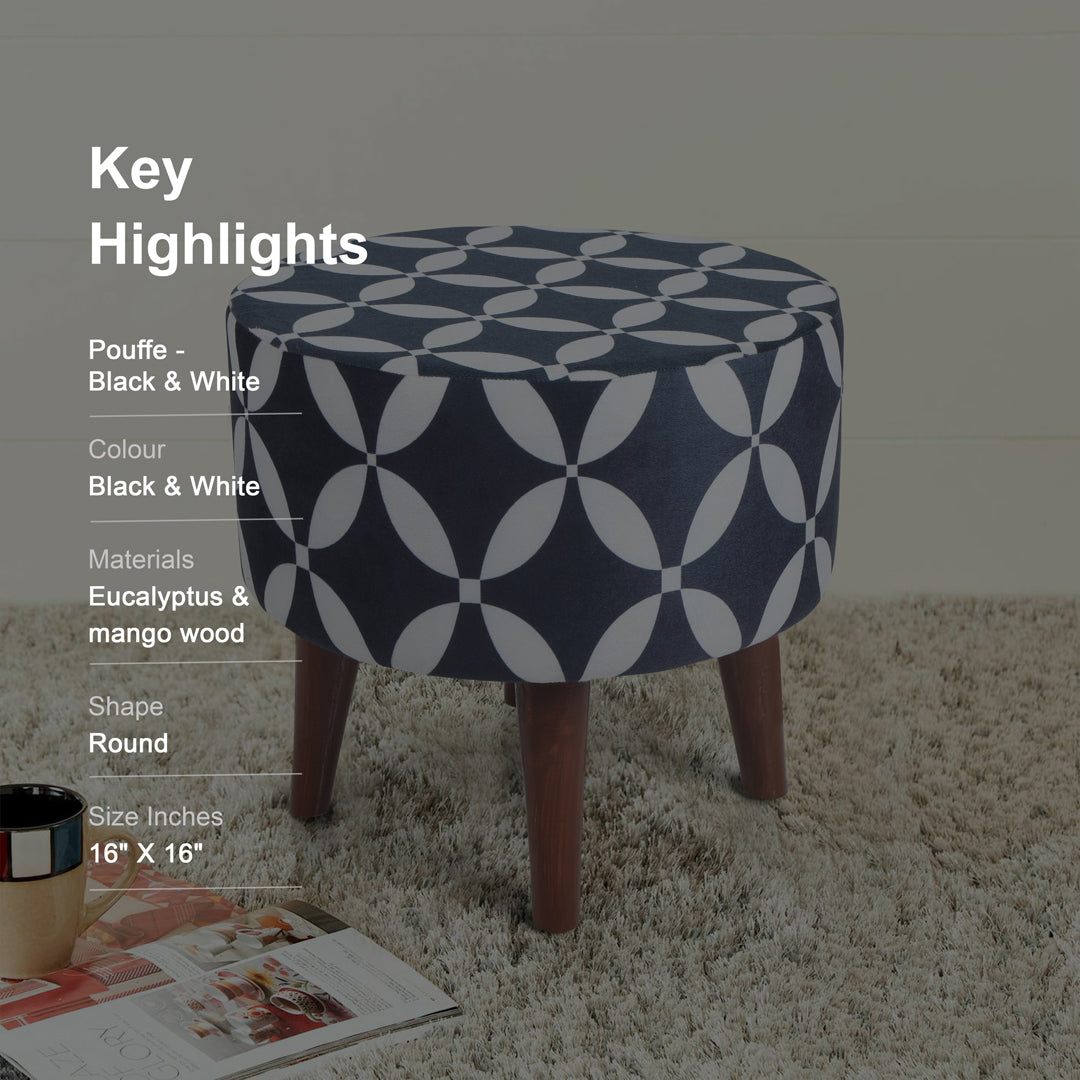 Pouffe Blue & White - Pouffe Stool