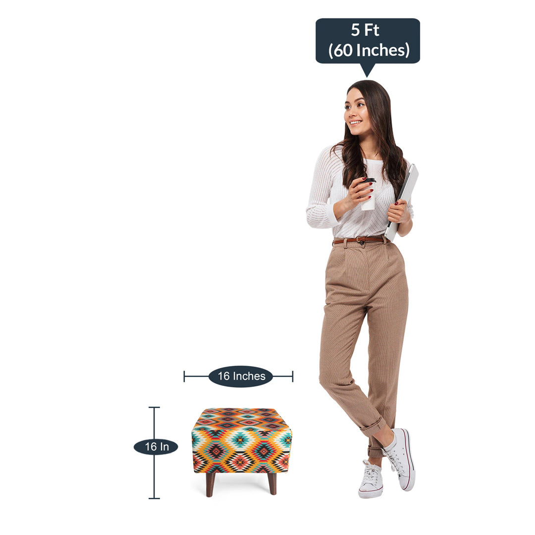 Pouffe Multicolour - Square Pouffe Stool