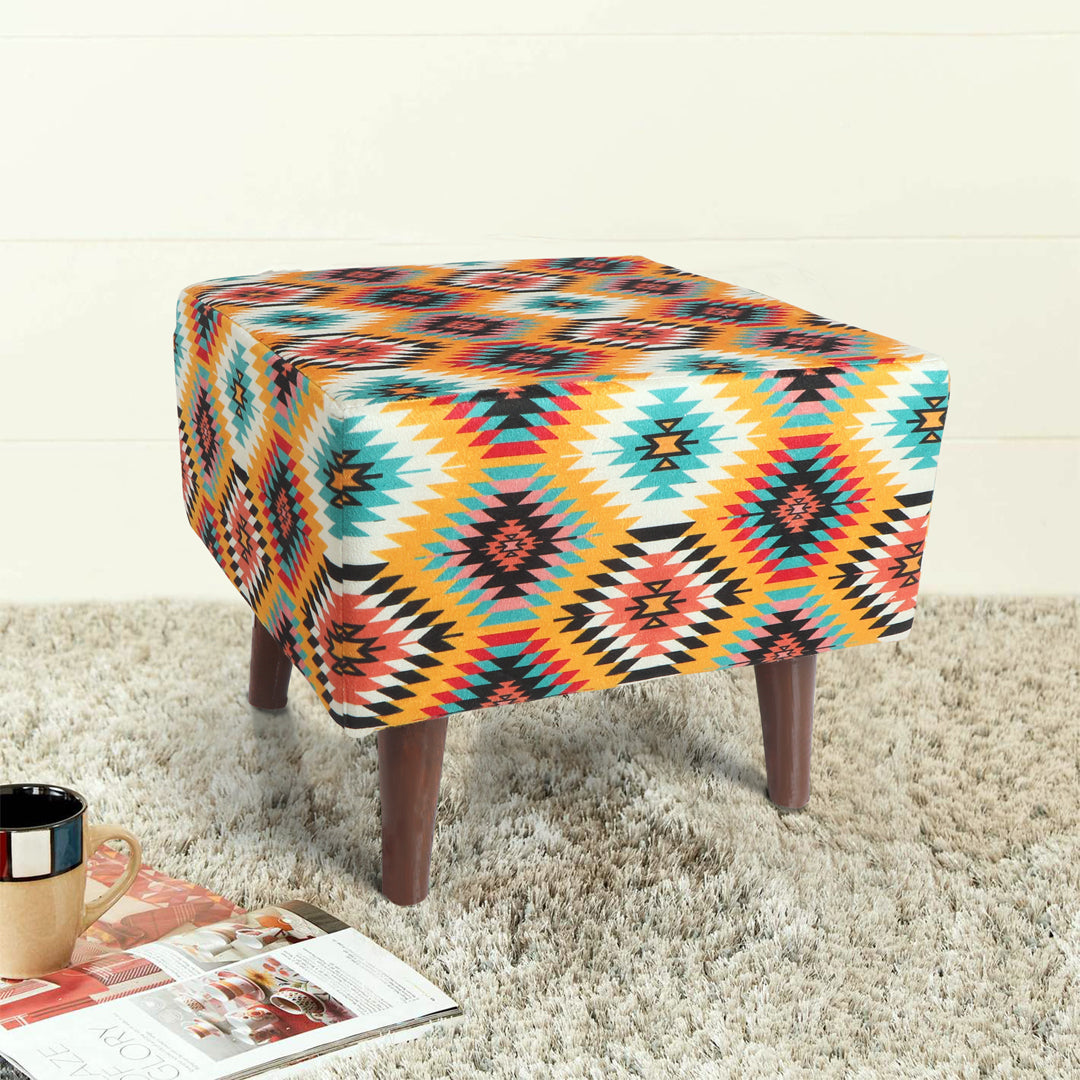 Pouffe Multicolour - Square Pouffe Stool