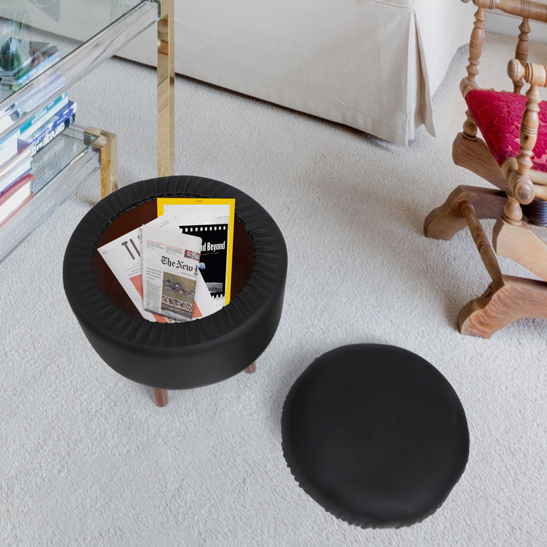 Pouffe Black - Storage Pouffe