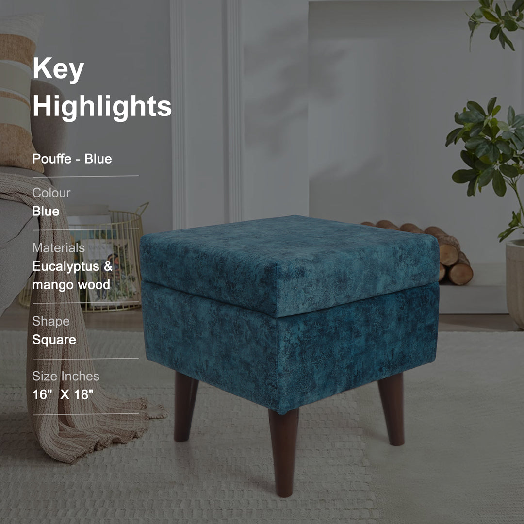 Pouffe Blue - Storage Pouffe
