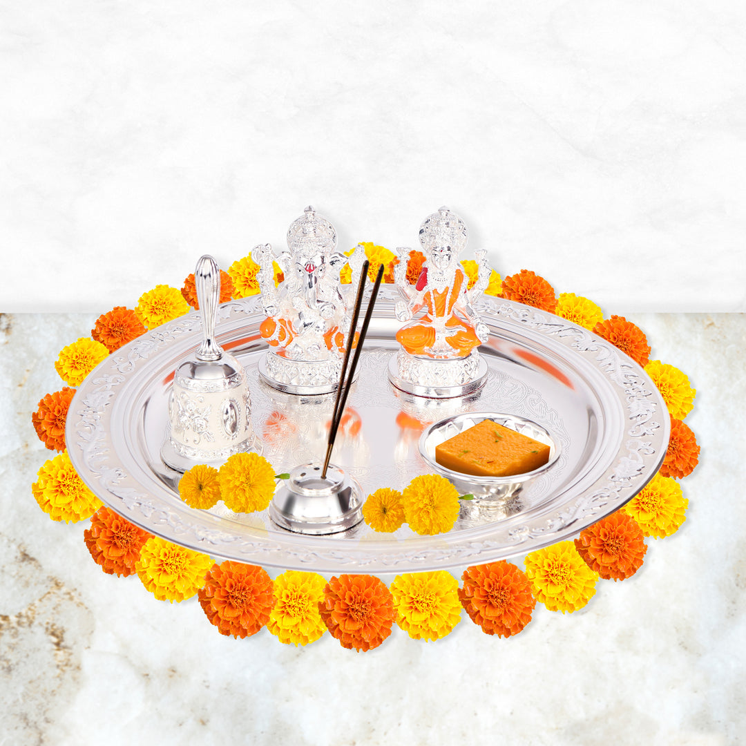 White Whale Indian Special Brass Pooja Thali Set for Pooja Decorative –  Whitewhale
