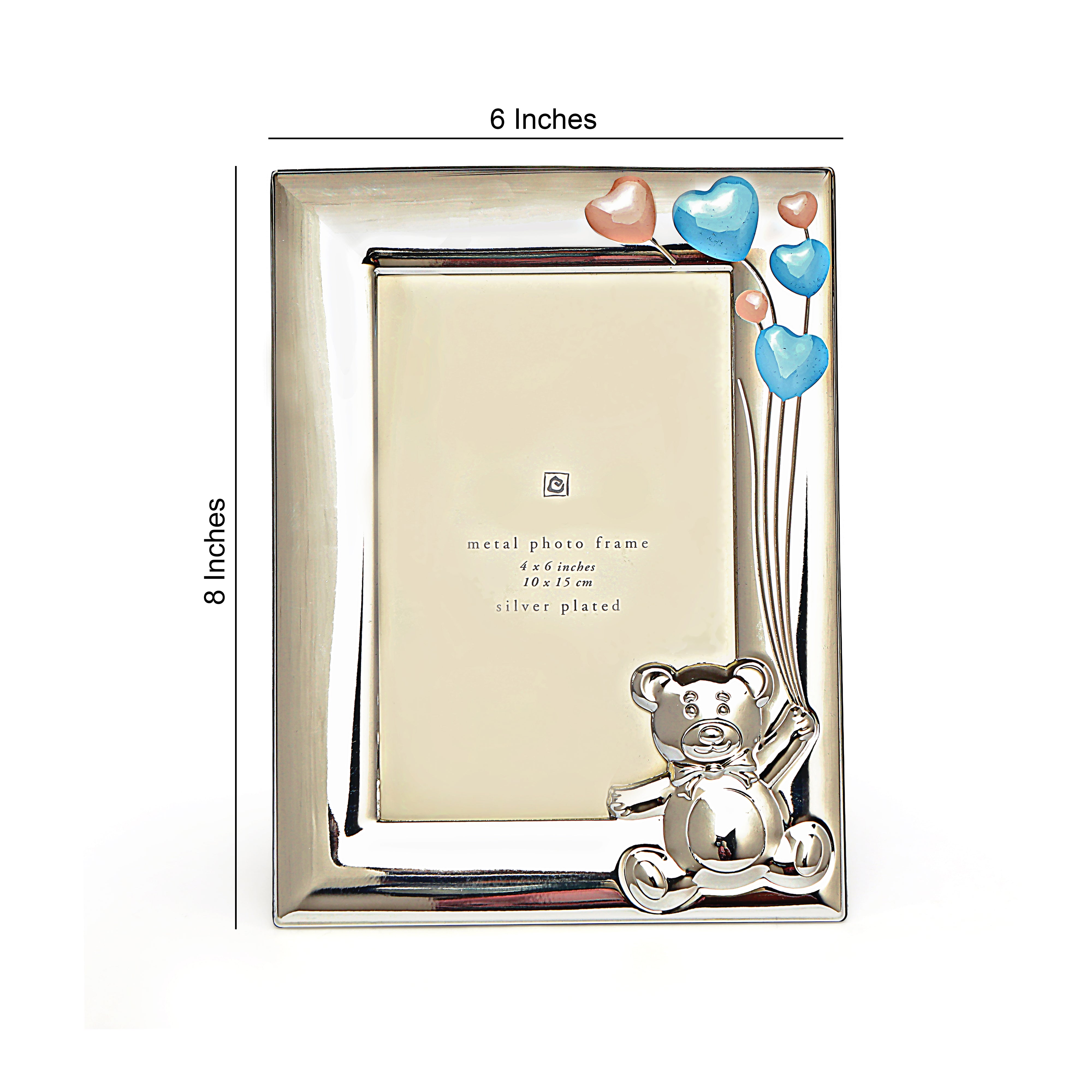 White Metal Photo Frame - Teddy Bear Photo Frame