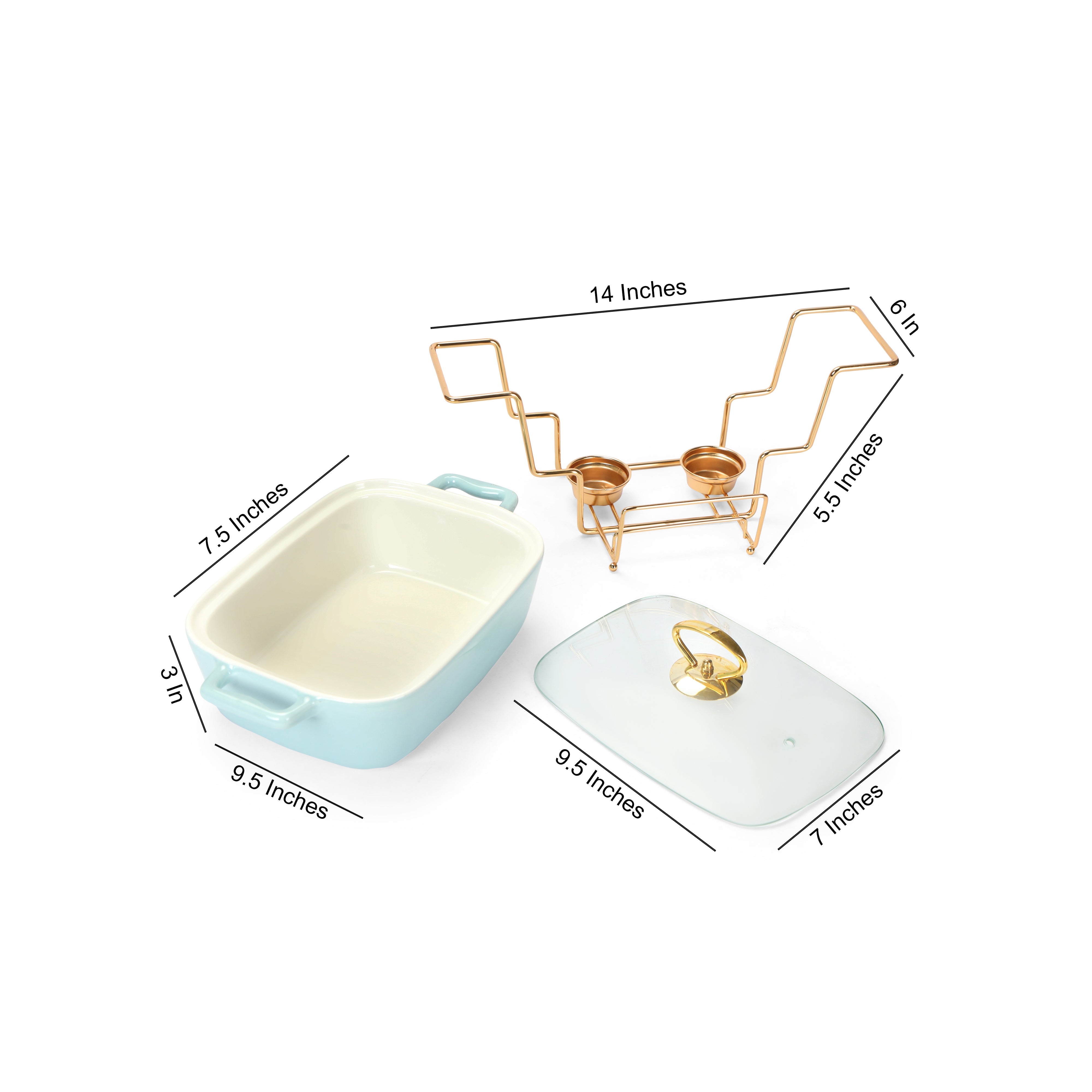 Chafing Dish Single Rectangle - Blue