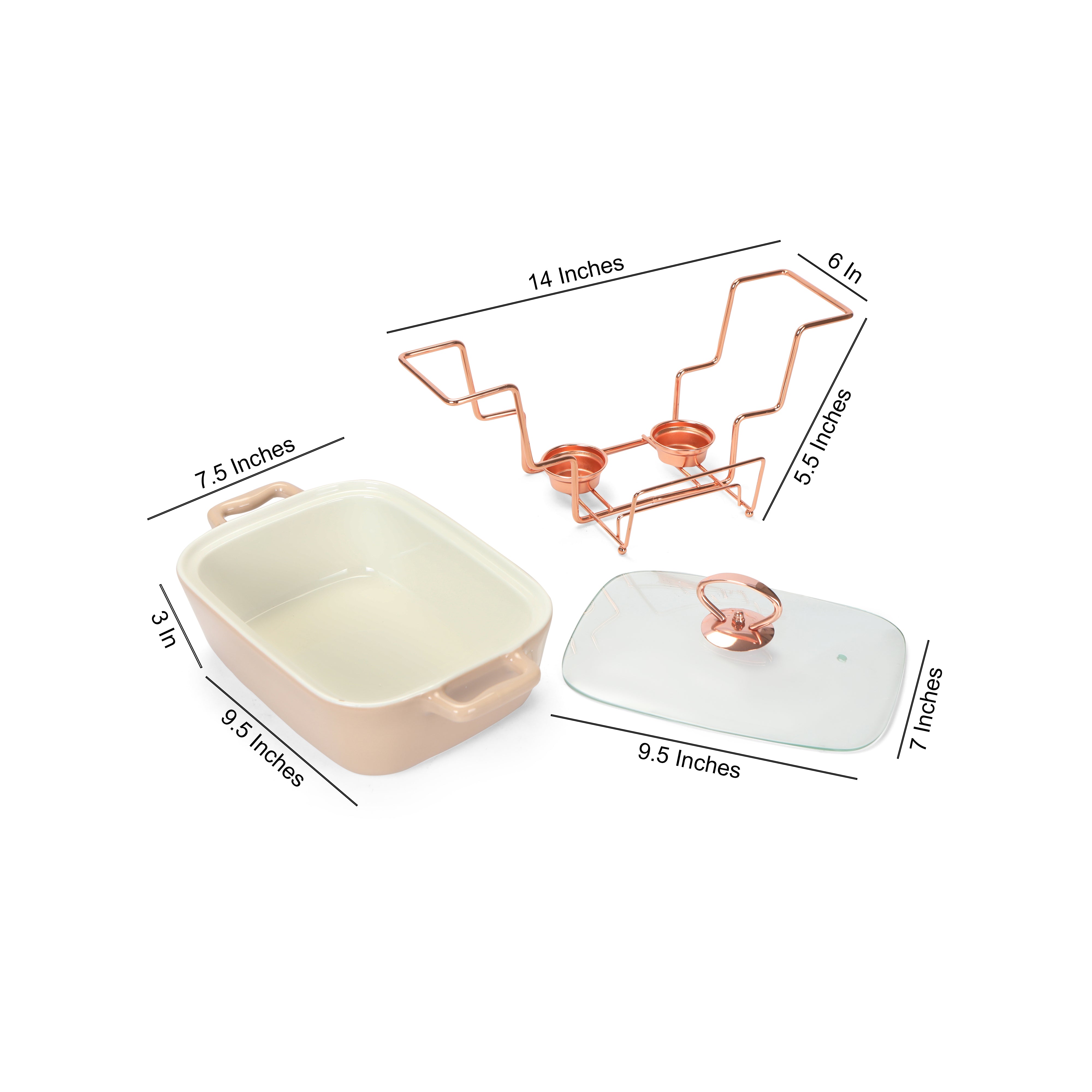 Chafing Dish Single Rectangle - Pink