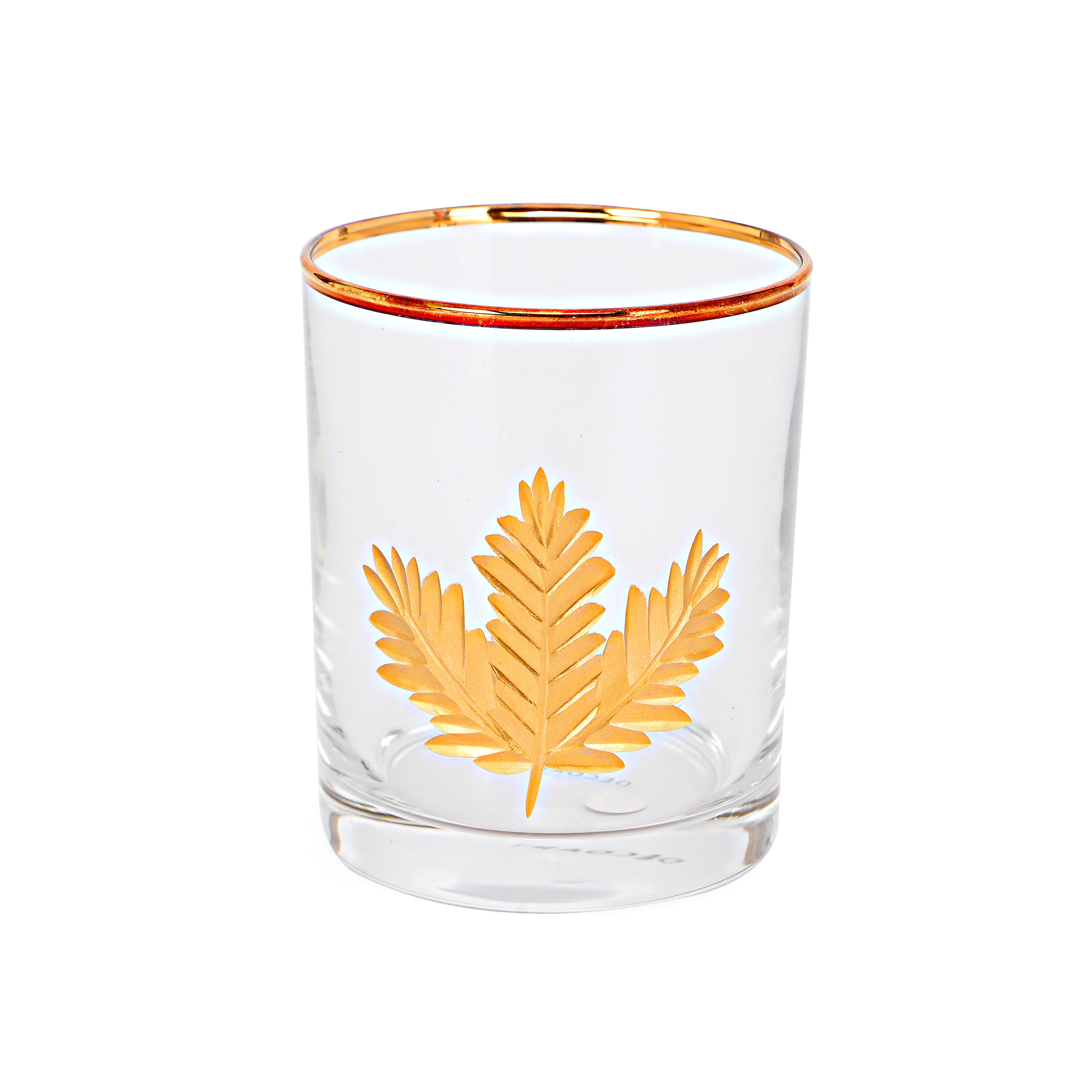 Juice Glass Set - Gold Maple Leaf