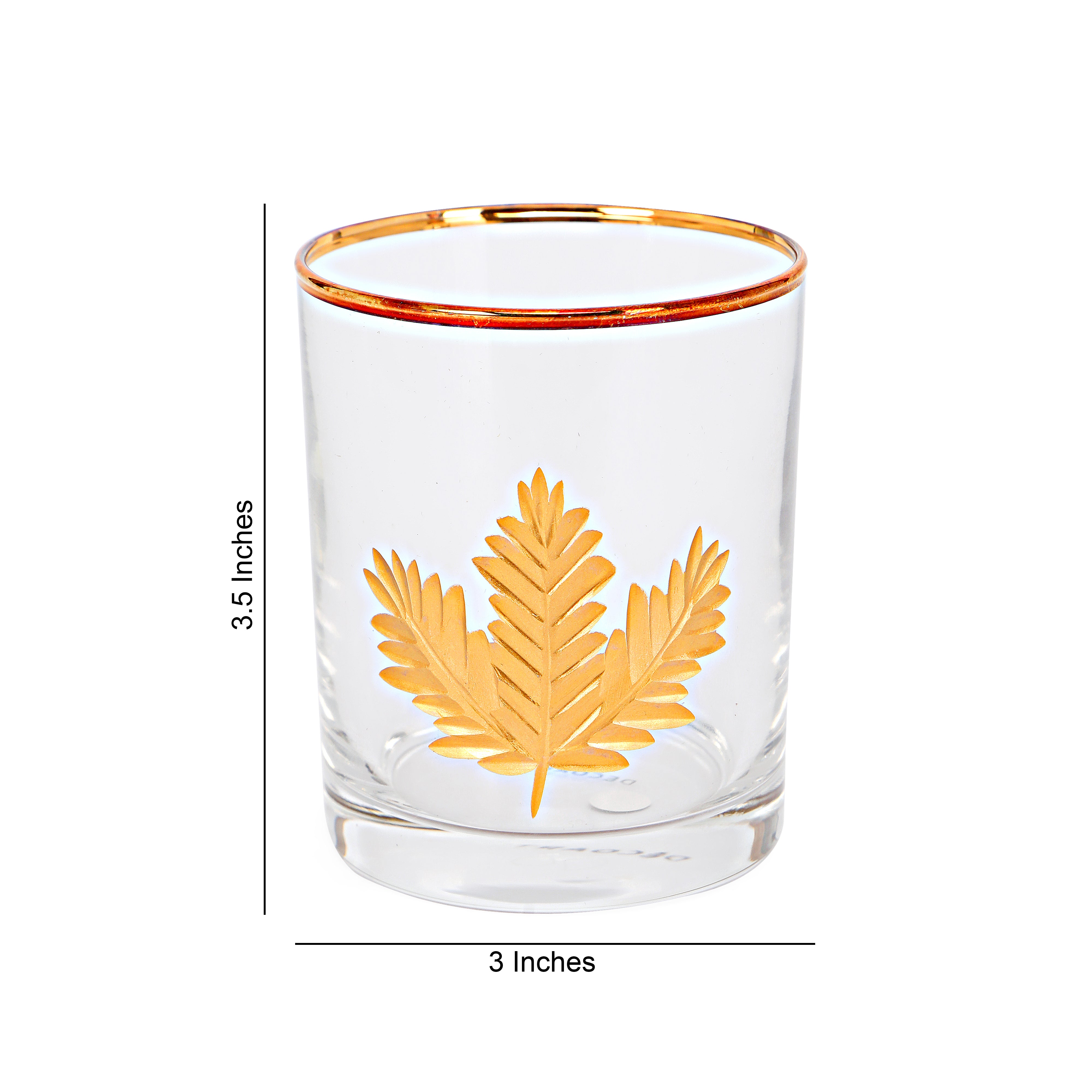 Juice Glass Set - Gold Maple Leaf