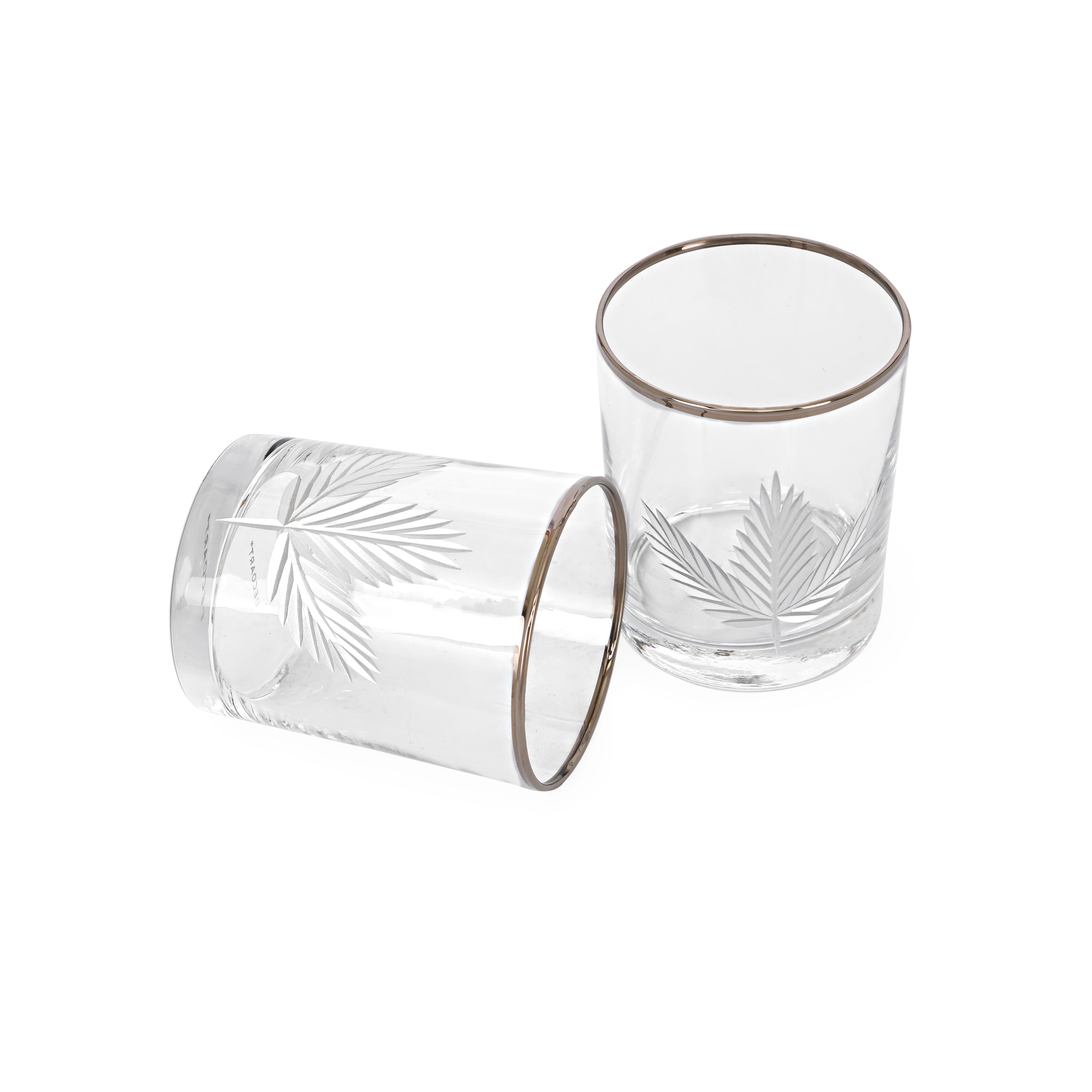 Juice Glass Set - Silver Maple Leaf
