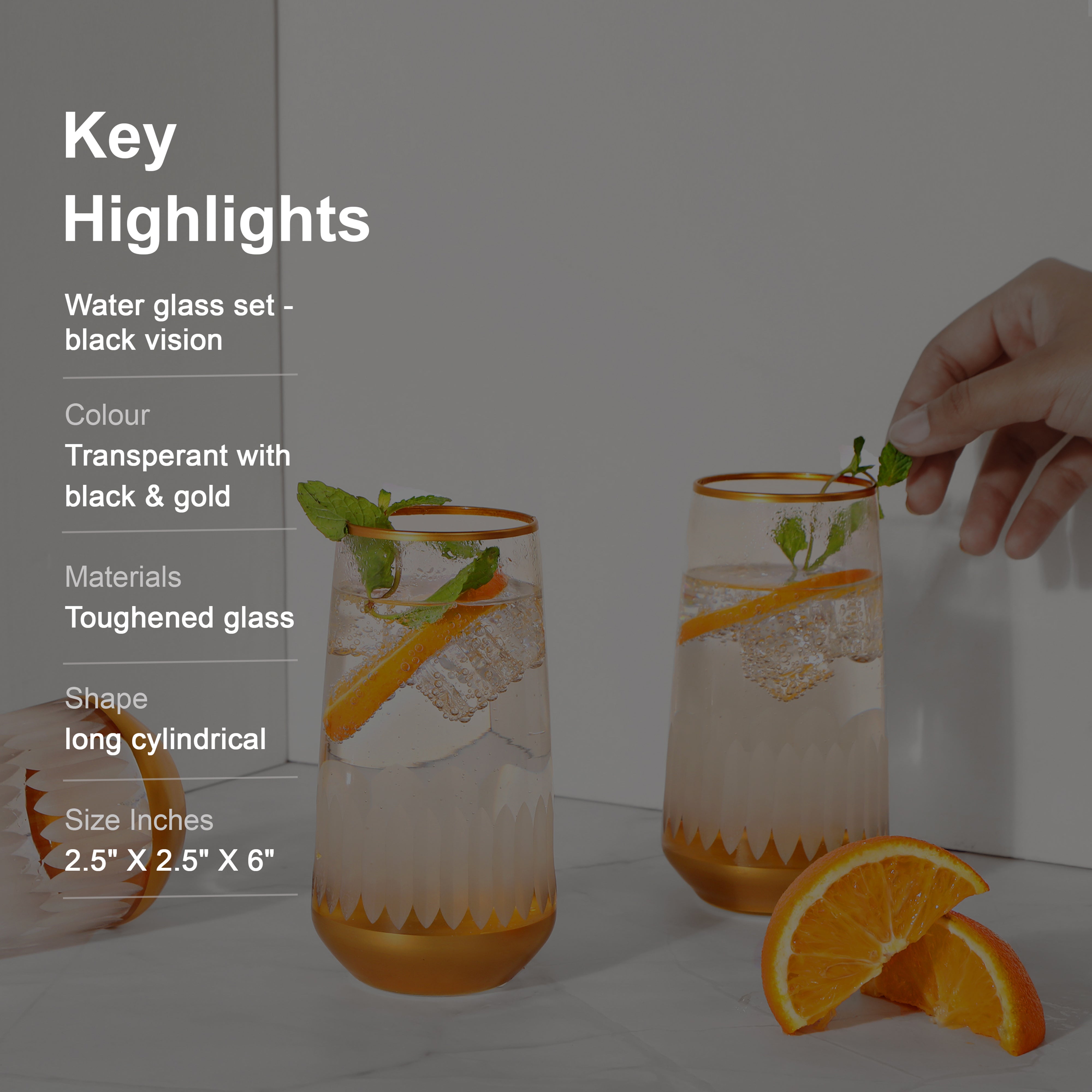 Water Glass Set - Sun Flower