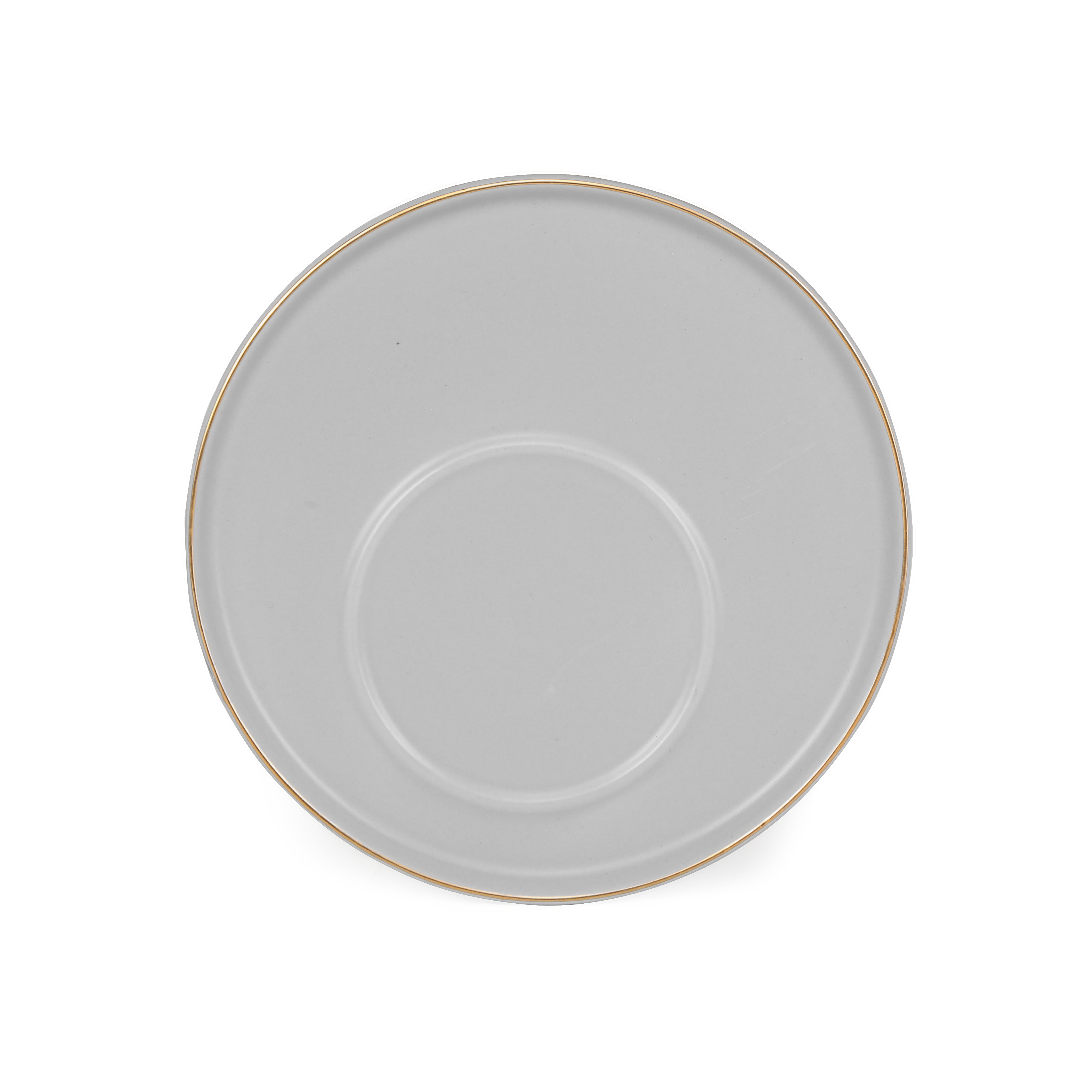 Tea Set - Grey With Gold Rim